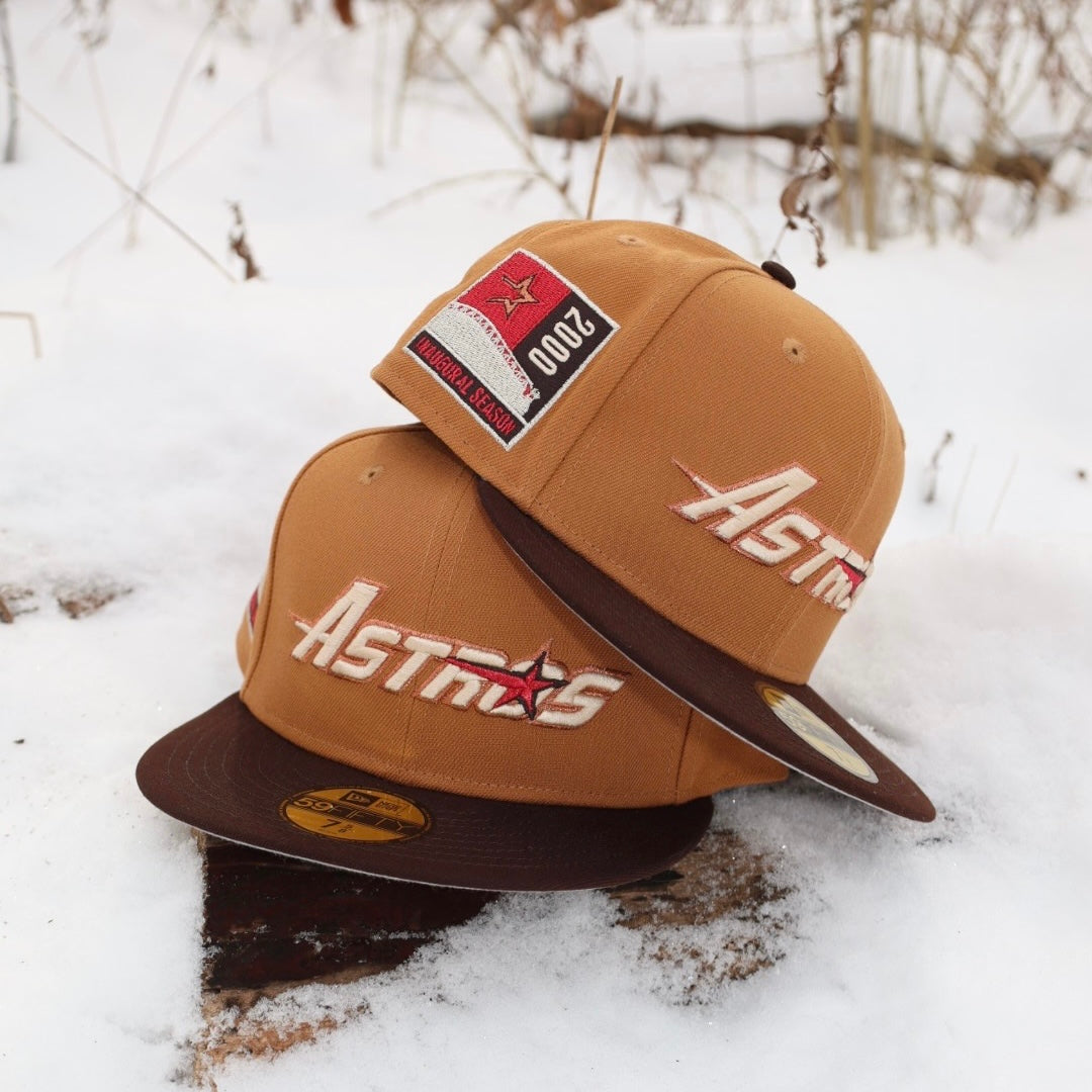 New Era Houston Astros Side Side Patch 59Fifty Fitted (Light Bronze/Burnt Wood) - New Era