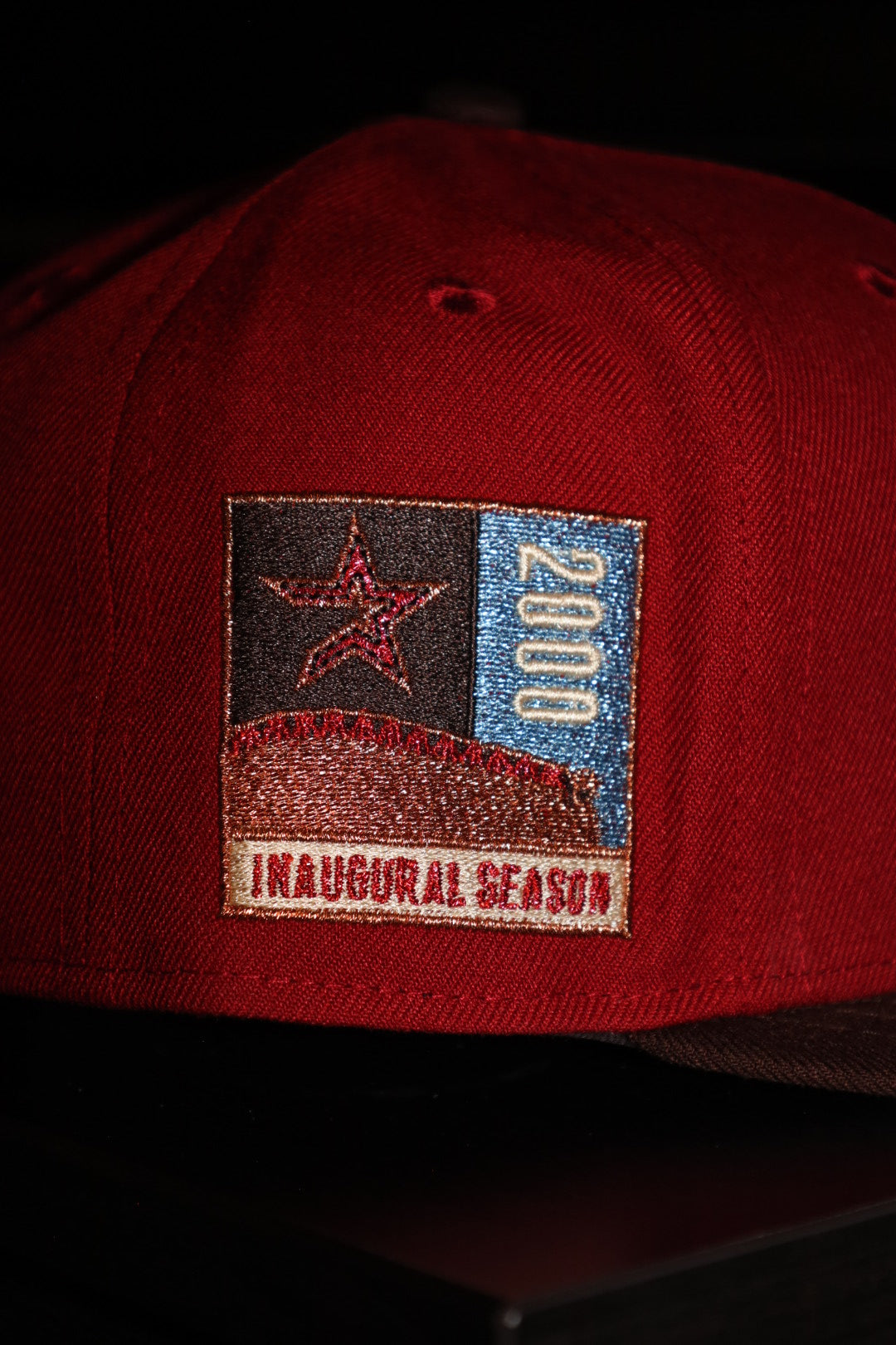 New Era Houston Astros 2000 Inaugural Season Side Patch Fitted (Brick Red/Burnt Wood) - New Era