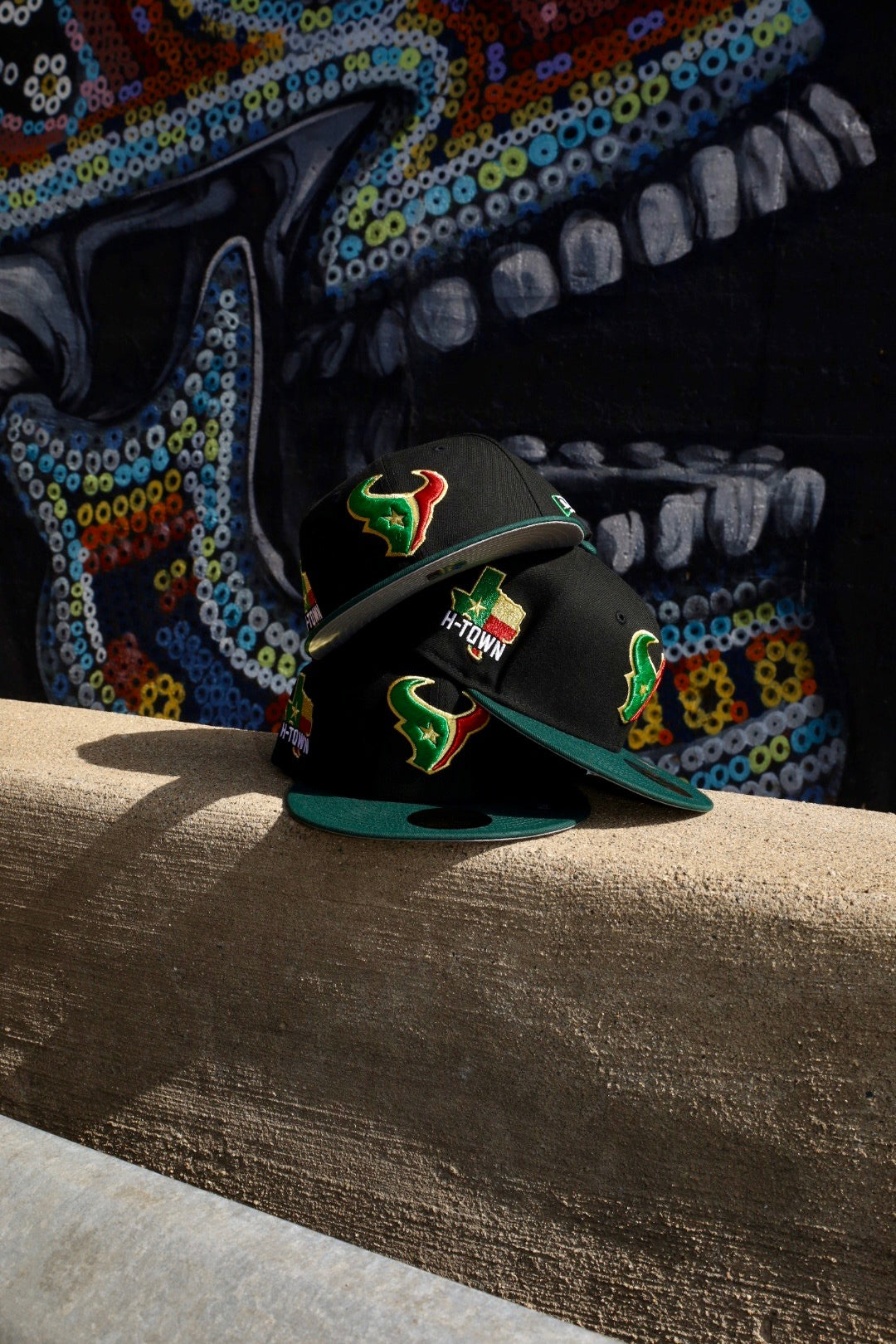 New Era Houston Texans Side Patch Grey UV 59Fifty Fitted (Black/Green) - ST New Era