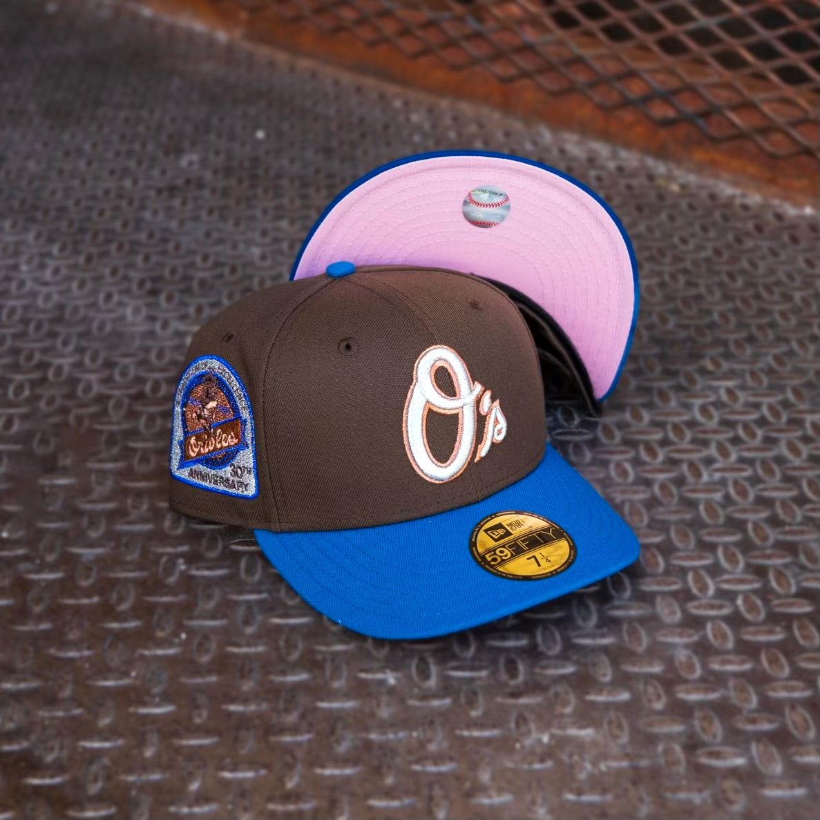 New Era Baltimore Orioles 30th Anniversary Pink UV (Mocha/Seashore Blue) 59Fifty Fitted - New Era