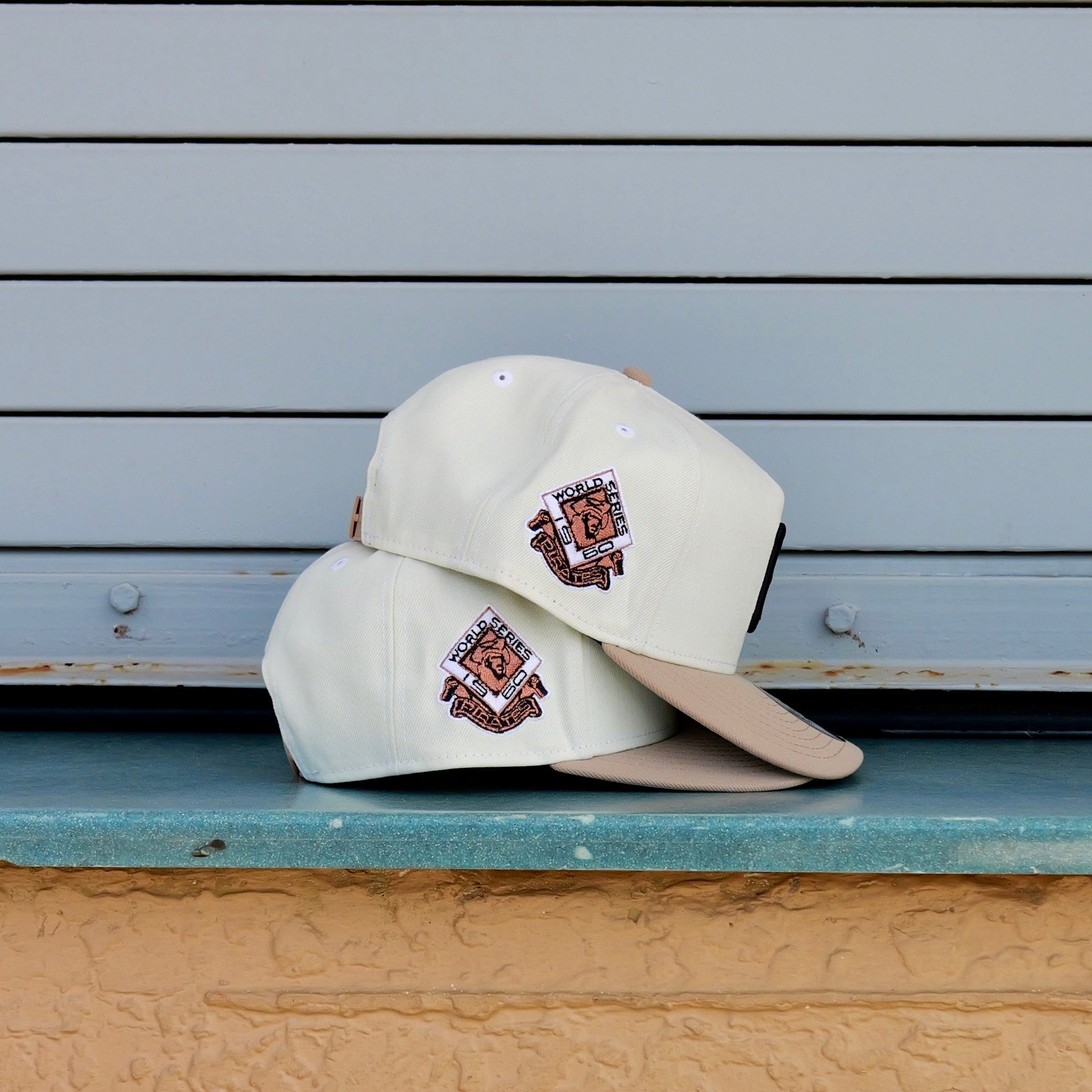 New Era Pittsburgh Pirates 1960 World Series 9FIFTY A-Frame Snapback-(Cream/Khaki) - New Era