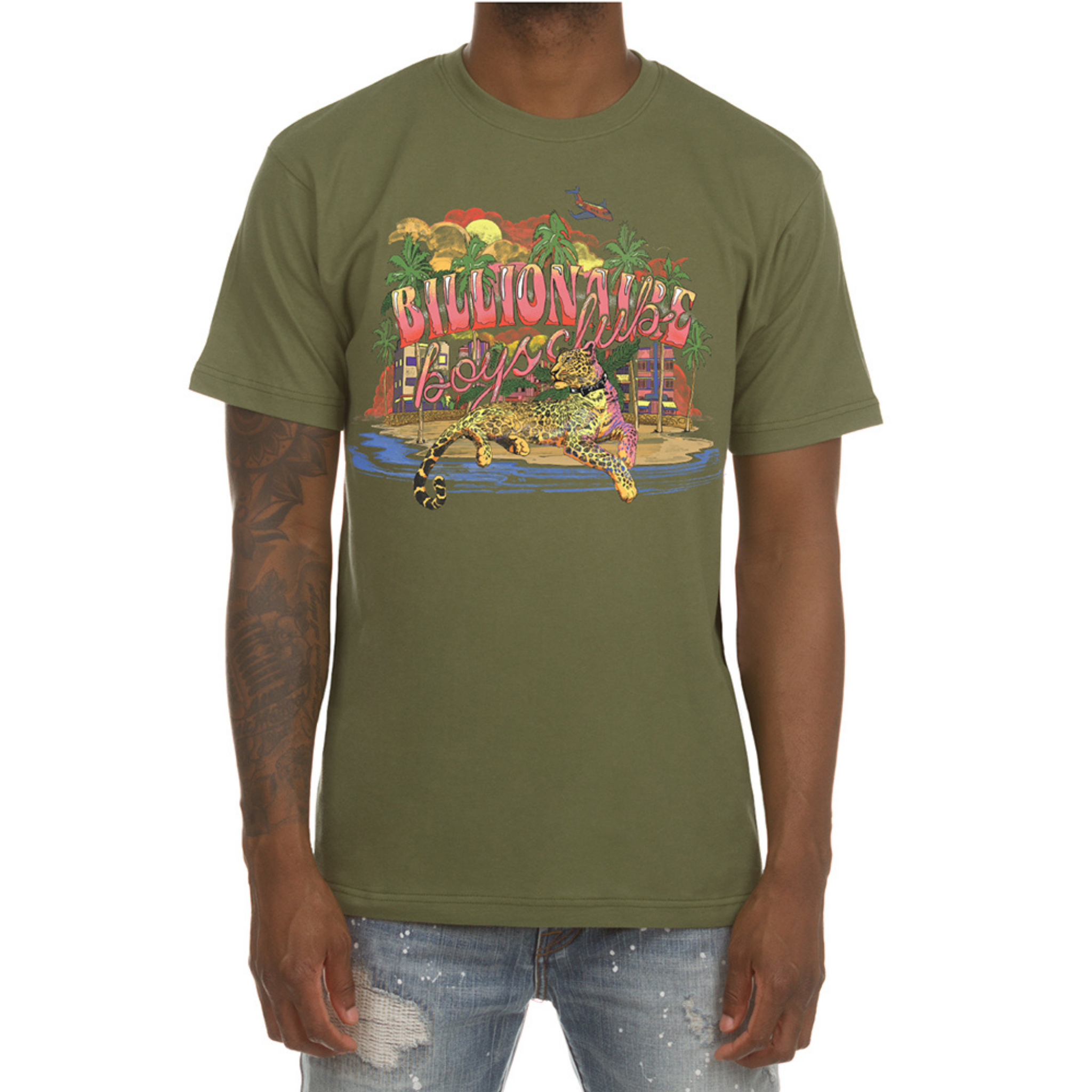 Billionaire Boys Club BB Leopard SS Tee (Loden Green) - Billionaire Boys Club