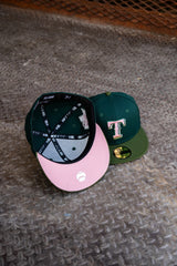 New Era Texas Rangers 40th Anniversary Pink UV (Dk Green/Olive) 59Fifty Fitted - New Era