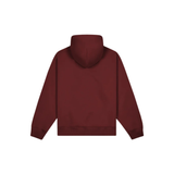 Paper Planes Oversized Script Weld Zip Up Hoodie (Burgandy)