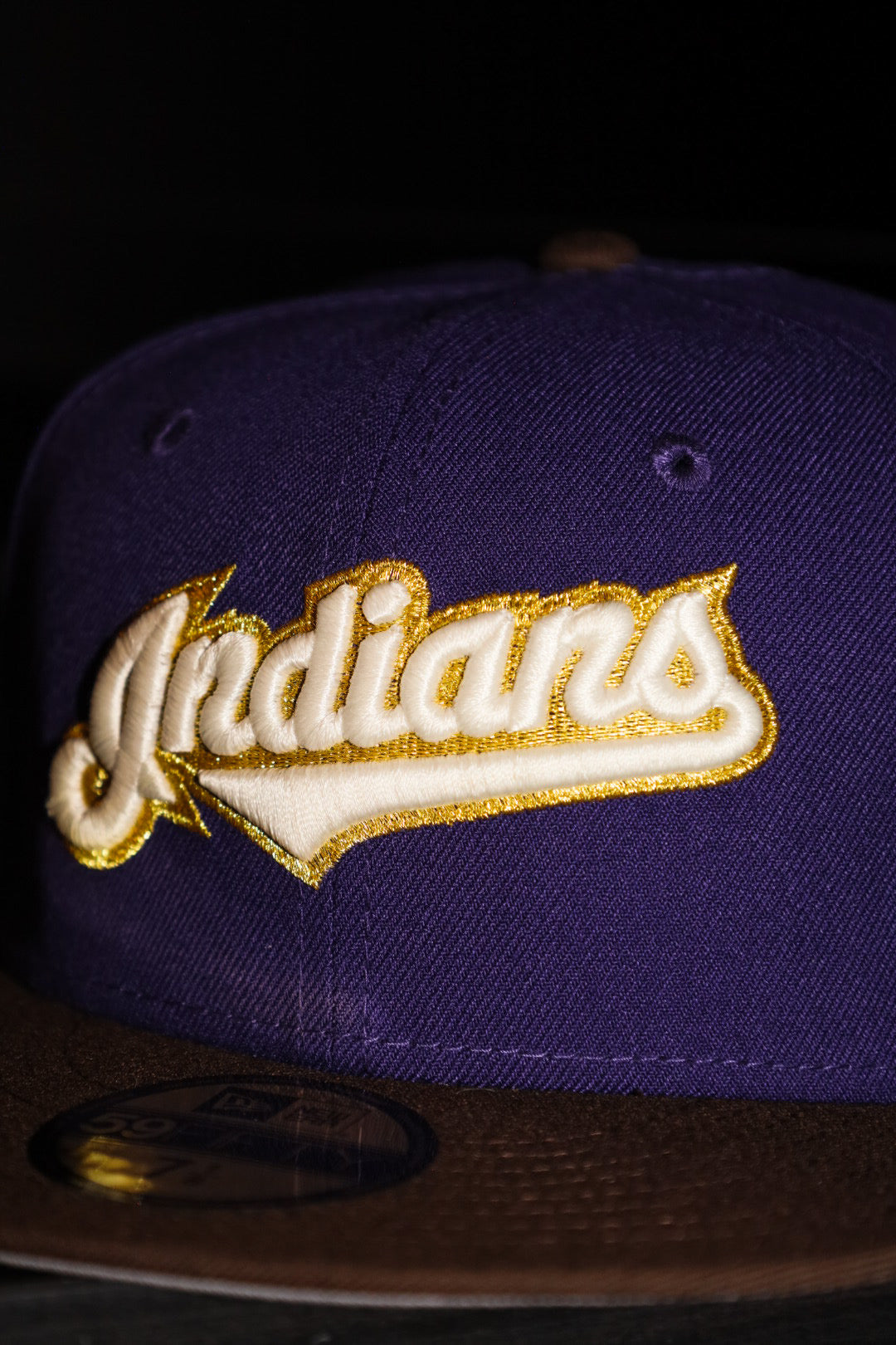New Era Cleveland Indians Jacobs Field Side Patch Fitted (Purple/Walnut)