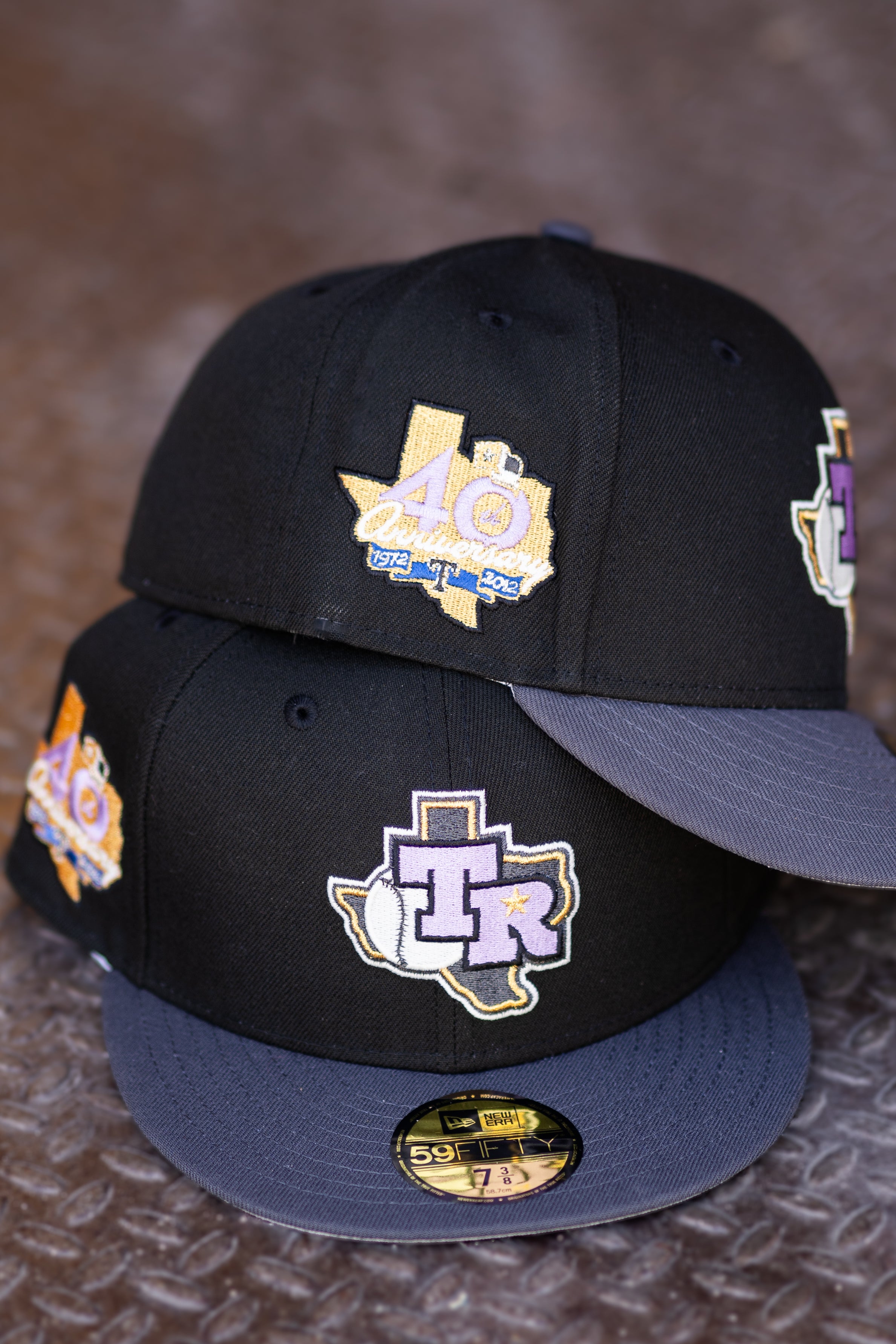 New Era Texas Rangers 40th Anniversary Grey UV (Black/Graphite) 59Fifty Fitted - New Era