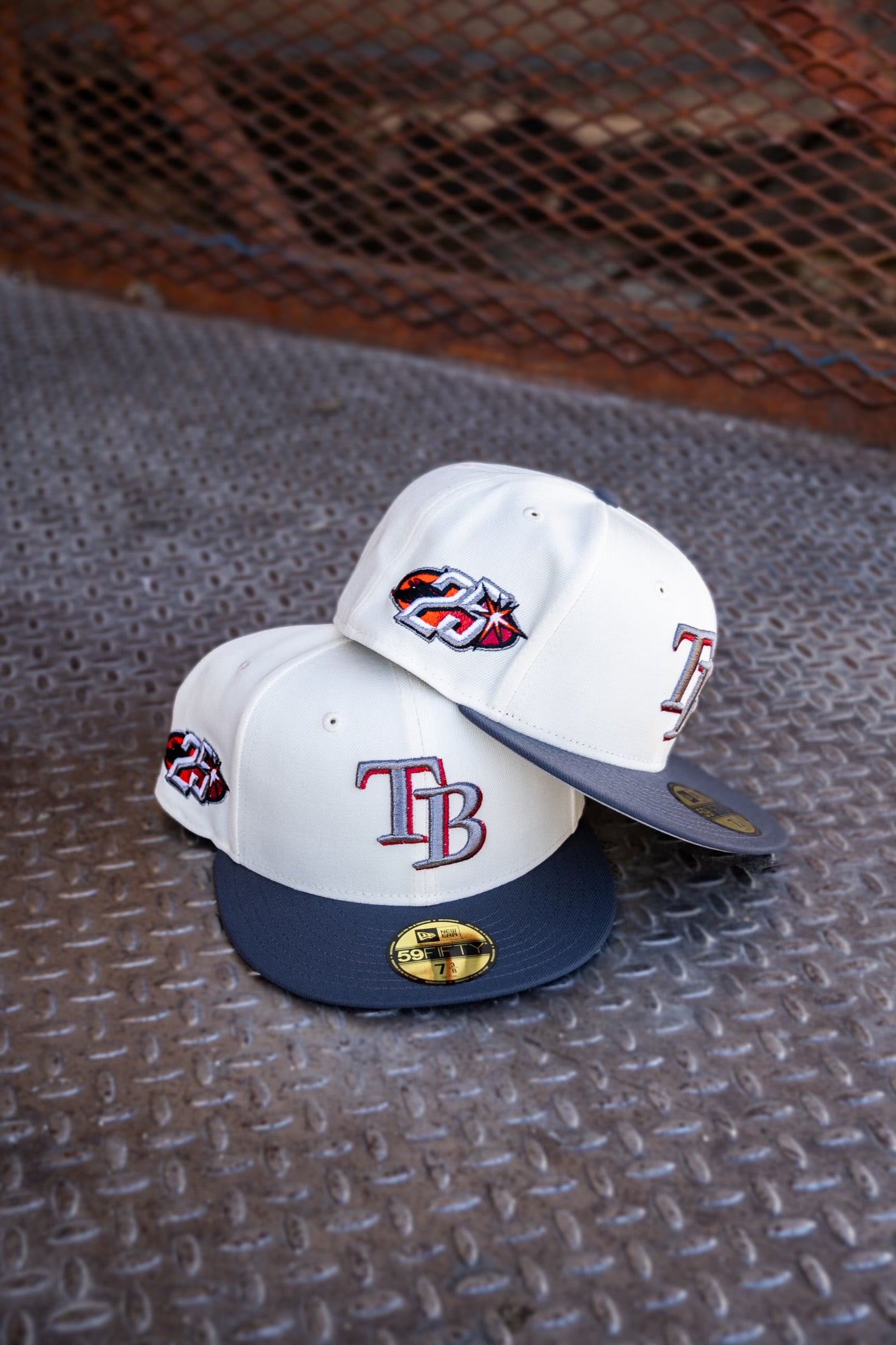 New Era Tampa Bay Rays 25th Anniversary Grey UV (Off White/Graphite) 59Fifty Fitted - New Era