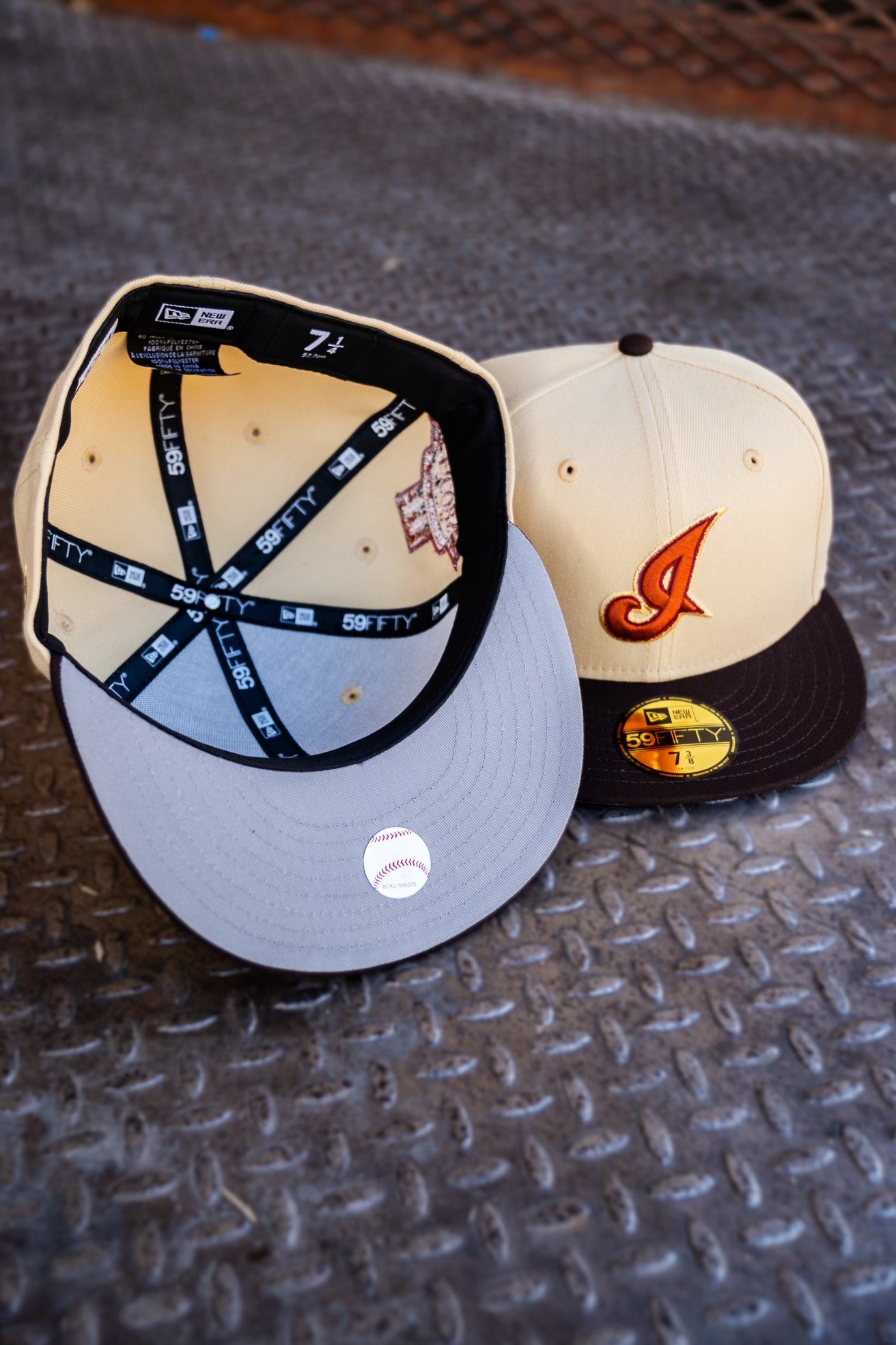 New Era Cleveland Indians Jacobs Field Grey UV (Vegas Gold/Burnt Wood) 59Fifty Fitted - New Era