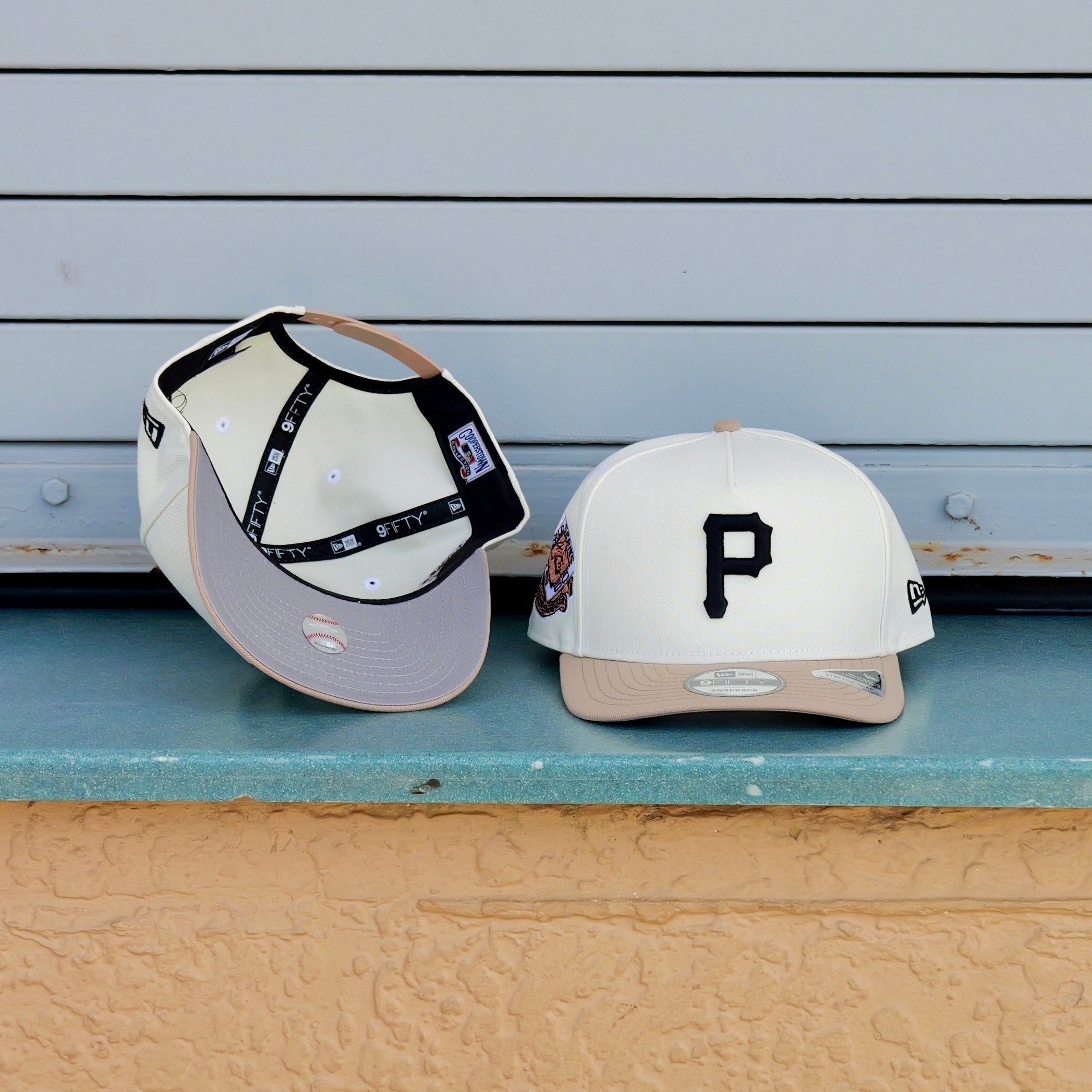 New Era Pittsburgh Pirates 1960 World Series 9FIFTY A-Frame Snapback-(Cream/Khaki) - New Era