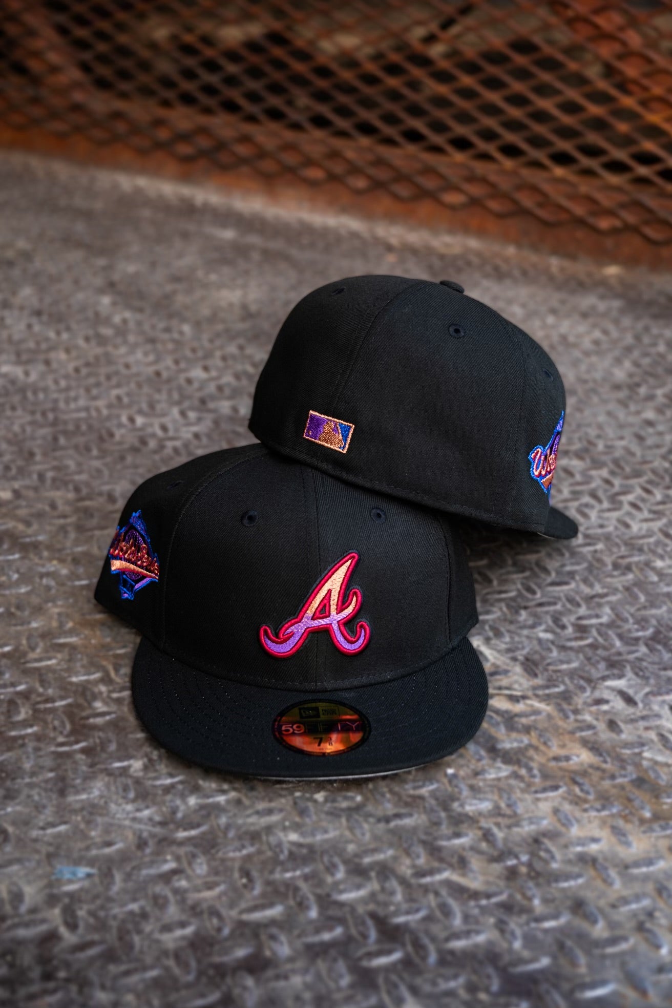 New Era Atlanta Braves 1995 World Series Grey UV (Black) 59Fifty Fitted - New Era