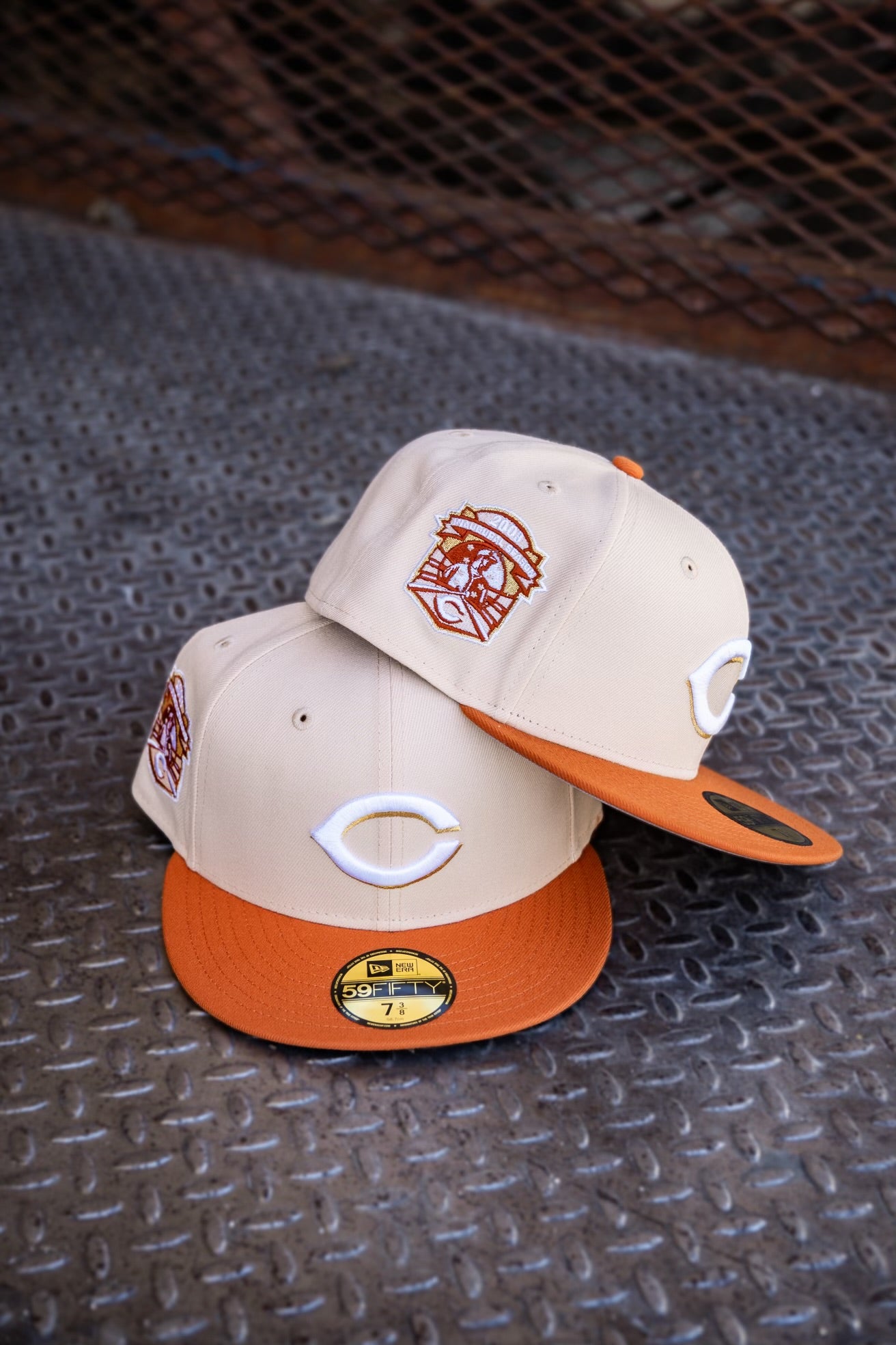 Cincinnati Reds 2003 Inaugural Season Grey UV (Mango Mocha/Orange) 59Fifty Fitted - New Era