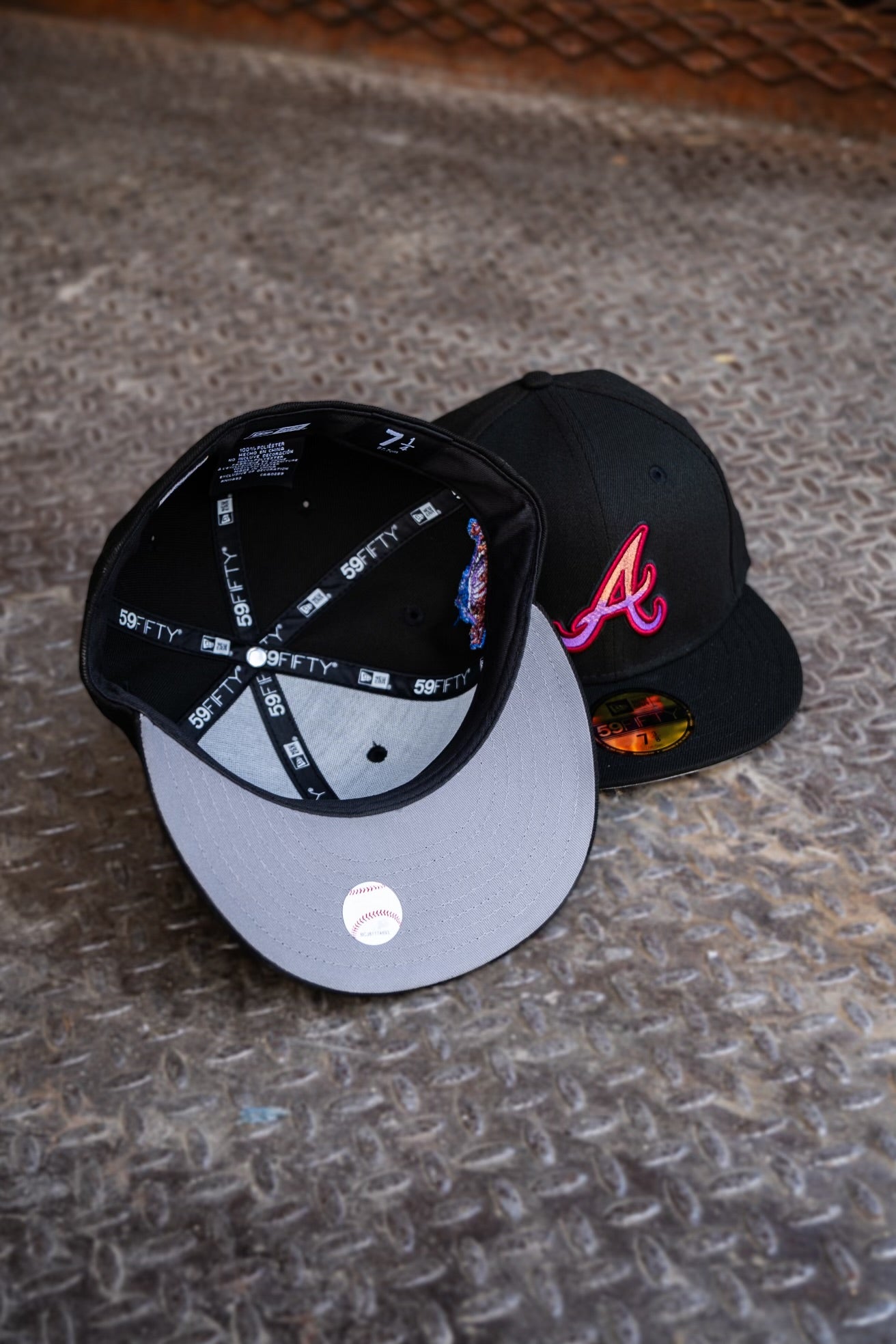 New Era Atlanta Braves 1995 World Series Grey UV (Black) 59Fifty Fitted - New Era