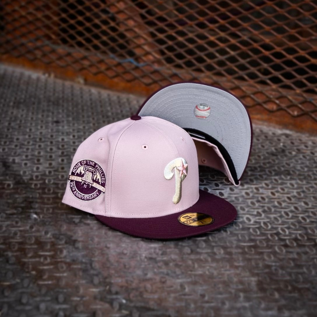 New Era Philadelphia Phillies 20th Anniversary Grey UV (Pink/Maroon) 59Fifty Fitted - New Era