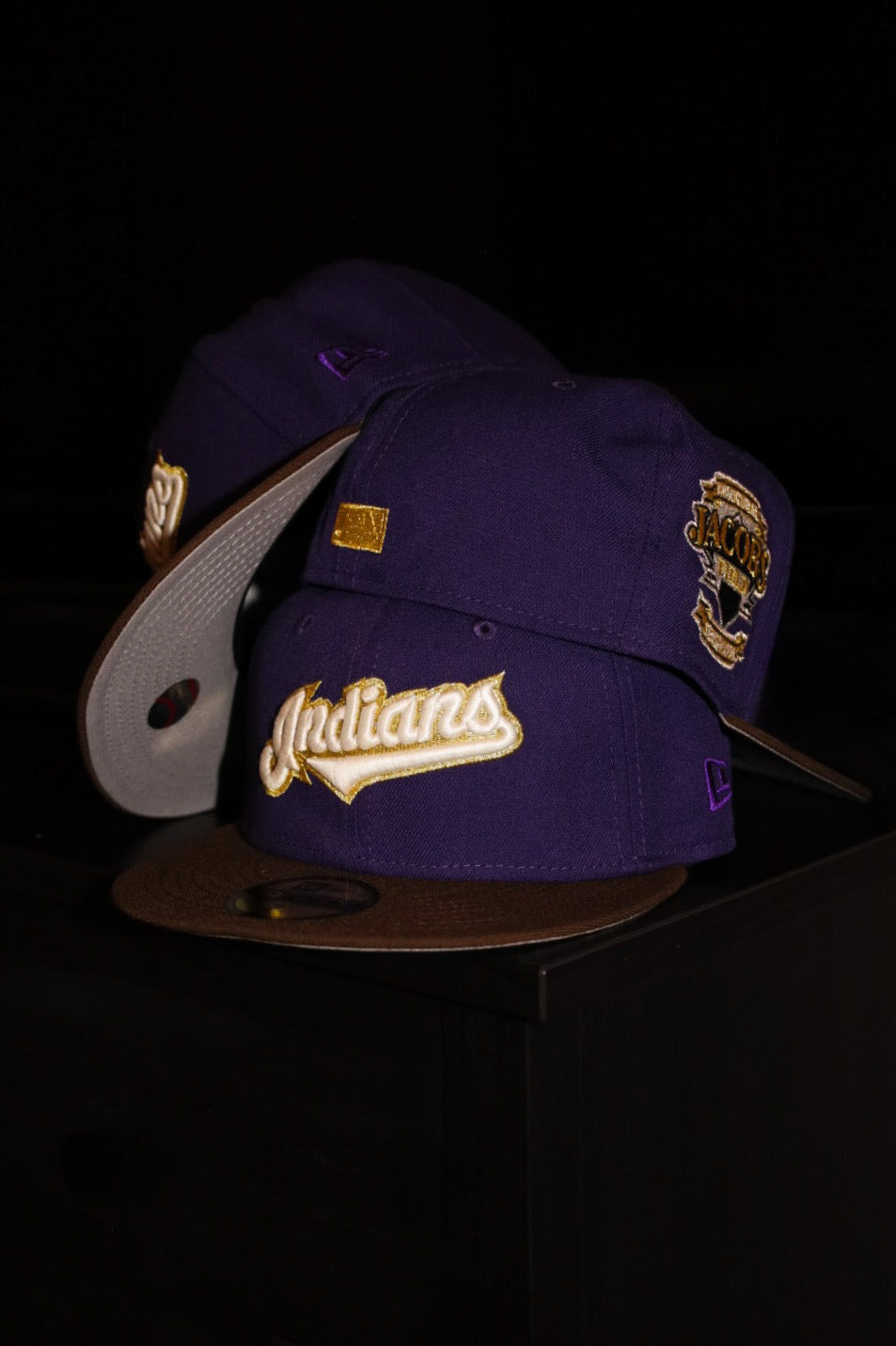 New Era Cleveland Indians Jacobs Field Side Patch Fitted (Purple/Walnut)