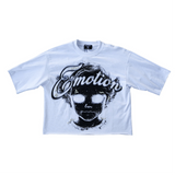 Mixed Emotion White “Pearl” Cropped Tee