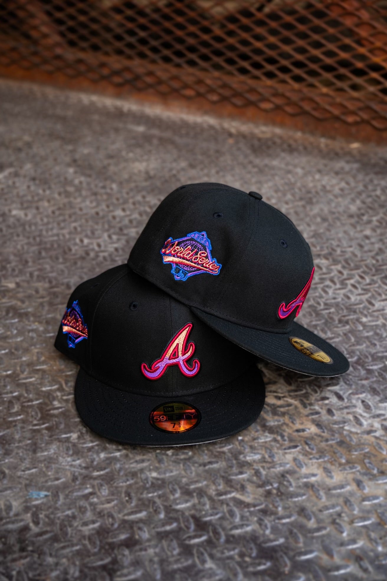 New Era Atlanta Braves 1995 World Series Grey UV (Black) 59Fifty Fitted - New Era