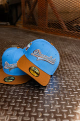 New Era Arizona Diamondbacks 2001 World Series Champions Grey UV 59Fifty Fitted (Air Force Blue/Peanut) - New Era