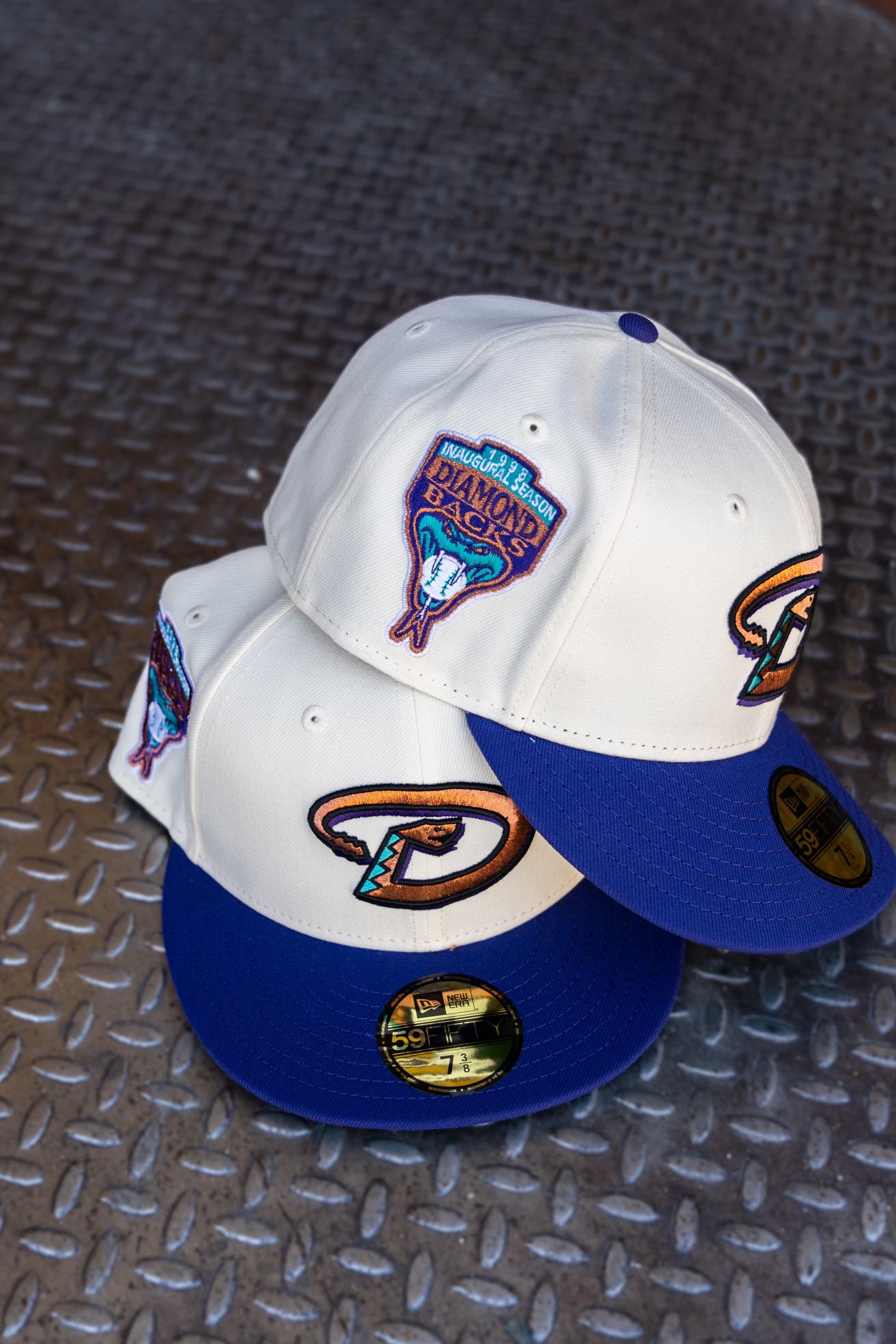 New Era Arizona Diamondbacks 1998 Inaugural Season Green UV 59Fifty Fitted (Off White/Purple) - New Era