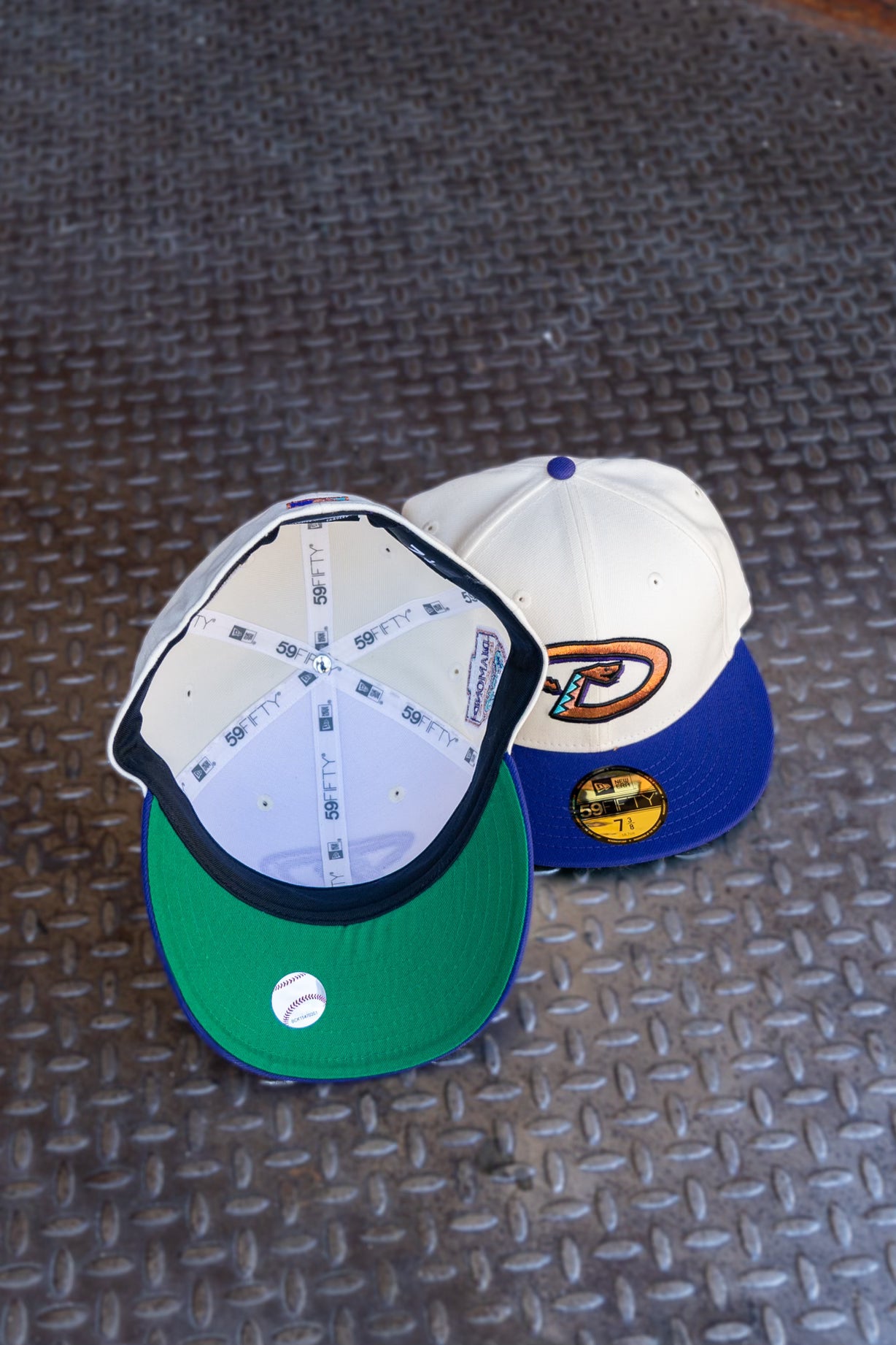 New Era Arizona Diamondbacks 1998 Inaugural Season Green UV 59Fifty Fitted (Off White/Purple) - New Era