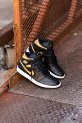 Mens Air Jordan 1 Mid (Black/Metallic Gold/White) - VIP Nike