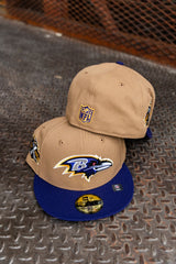 New Era Baltimore Ravens 10th Anniversary Green UV (Khaki/Purple) 59Fifty Fitted - New Era