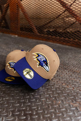 New Era Baltimore Ravens 10th Anniversary Green UV (Khaki/Purple) 59Fifty Fitted - New Era