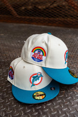 New Era Miami Dolphins 1987 Pro Bowl Pink UV (Off White/Teal) 59Fifty Fitted - New Era