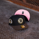 New Era Boston Bruins 50th Anniversary Pink UV (Black/Brown) 59Fifty Fitted - New Era