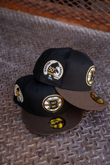 New Era Boston Bruins 50th Anniversary Pink UV (Black/Brown) 59Fifty Fitted - New Era