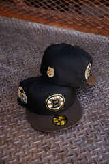 New Era Boston Bruins 50th Anniversary Pink UV (Black/Brown) 59Fifty Fitted - New Era