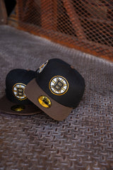 New Era Boston Bruins 50th Anniversary Pink UV (Black/Brown) 59Fifty Fitted - New Era