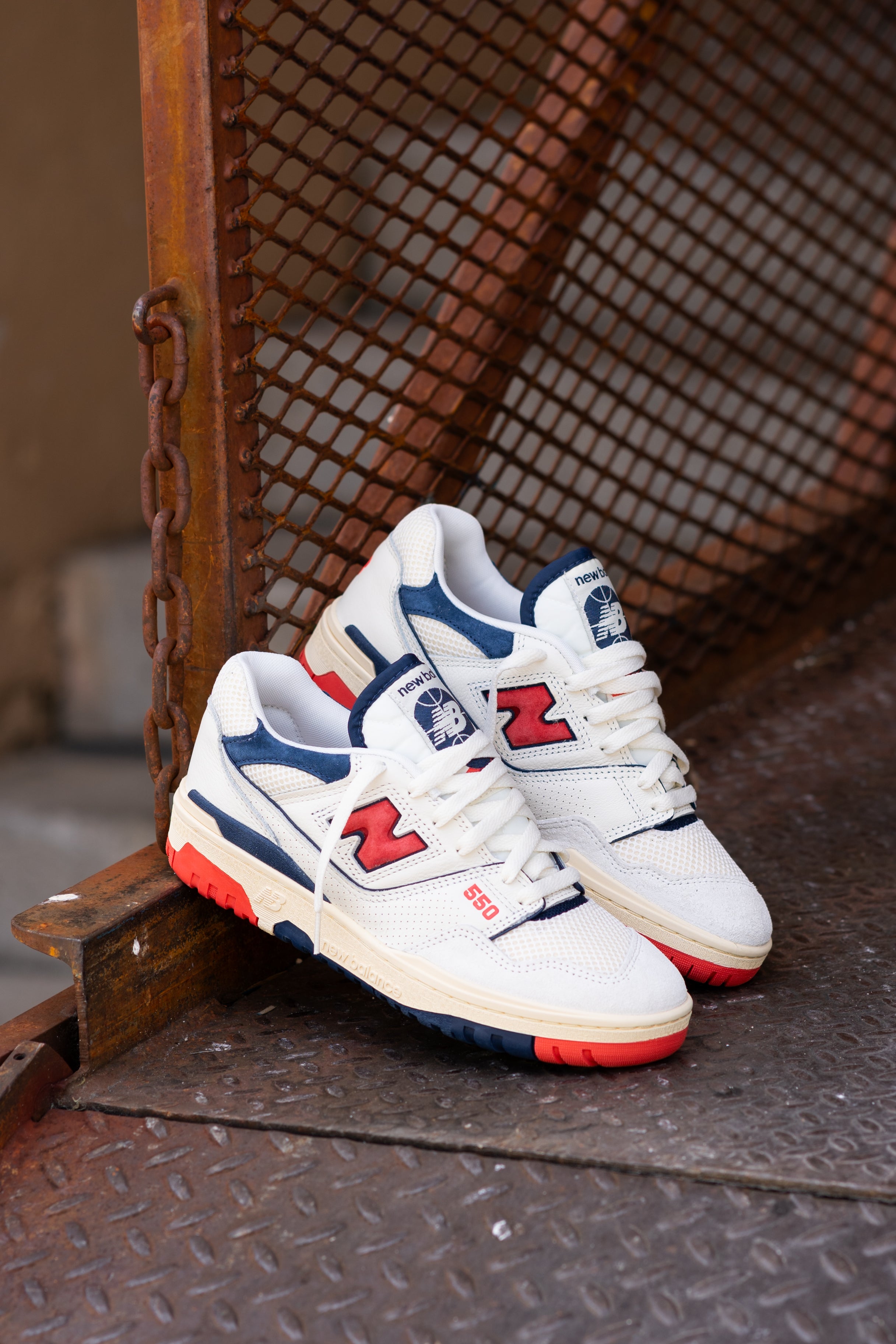 Mens New Balance 550 (White/Red) - BB550CPB - New Balance