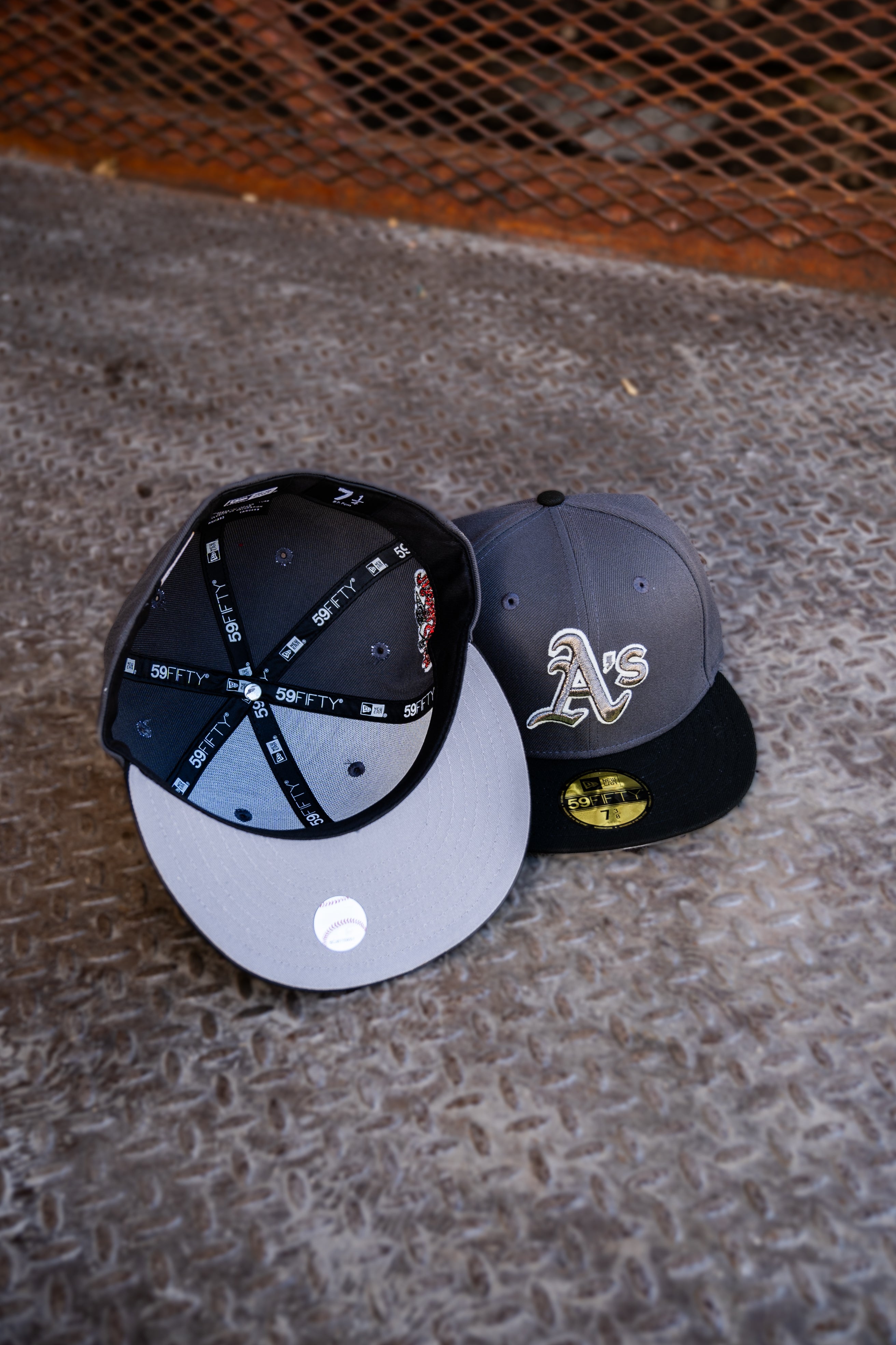 New Era Oakland Athletics 1989 WS Grey UV (Dk Graphite/Black) 59Fifty Fitted - New Era