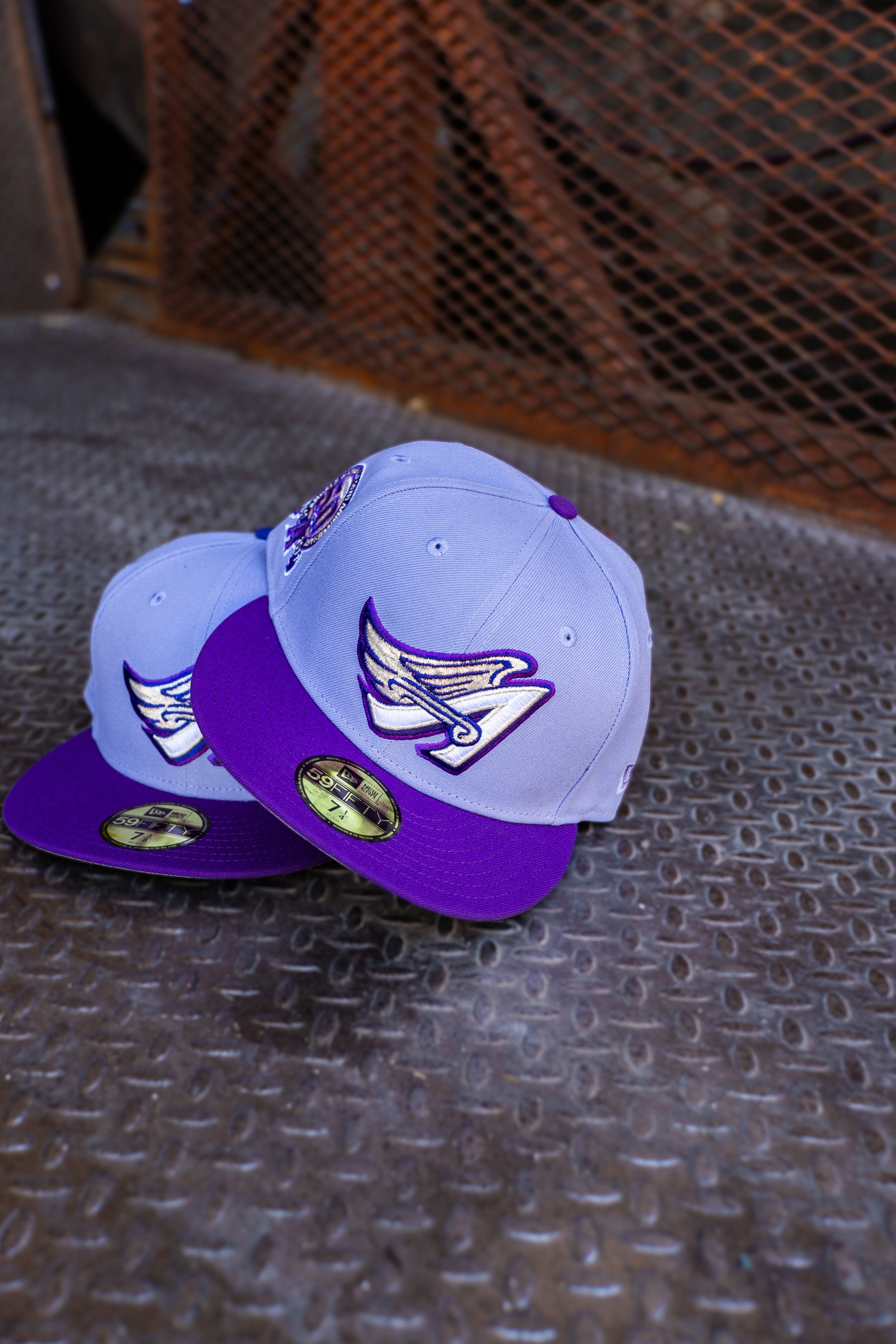 New Era Anaheim Angels 50th Anniversary Grey UV (Lavender/Purple) 59Fifty Fitted - New Era