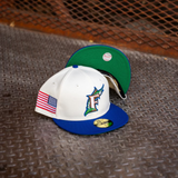 New Era Florida Marlins USA Flag Green UV (Off White/Royal) 59Fifty Fitted - New Era