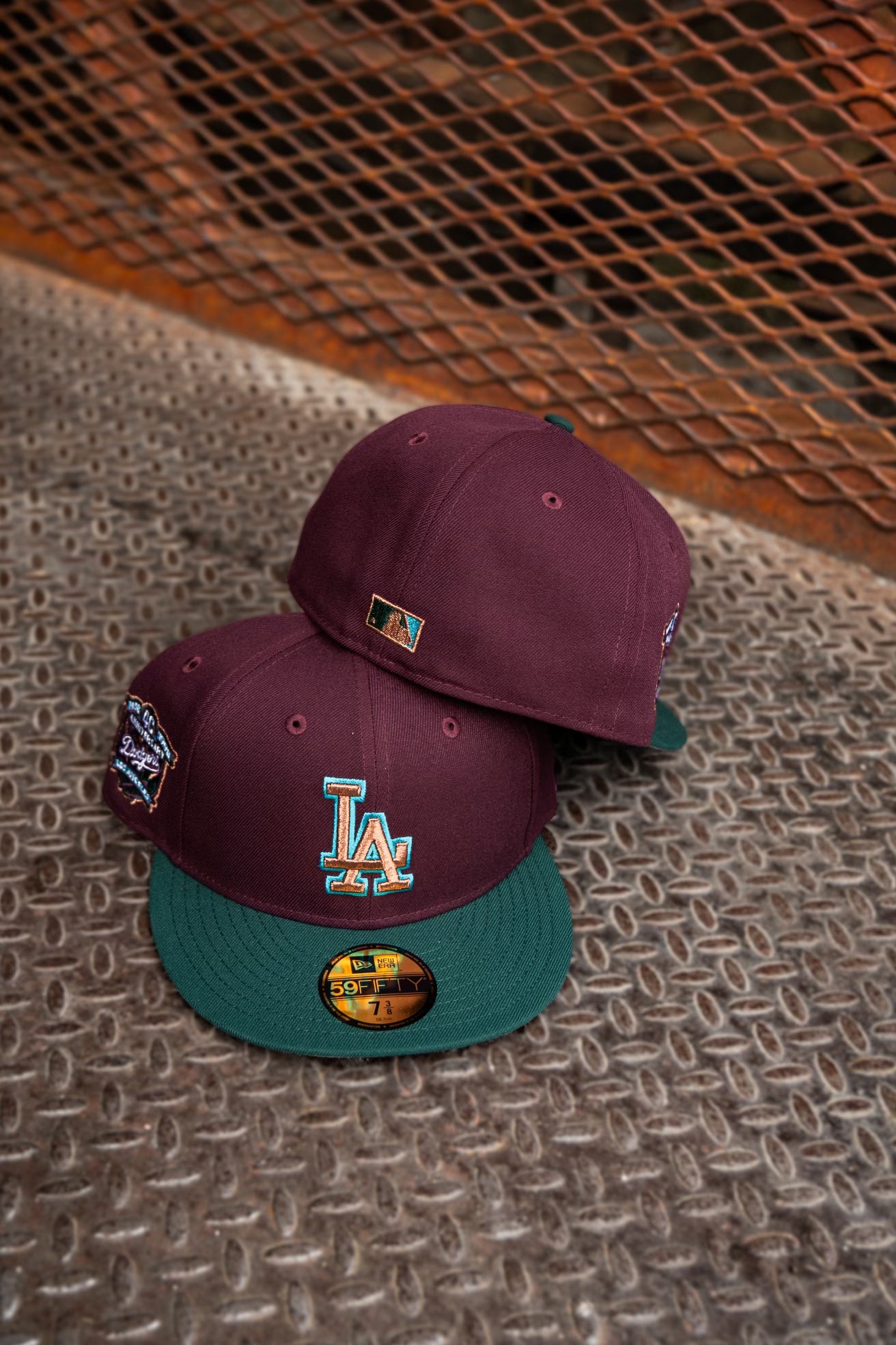 New Era Los Angeles Dodgers 40th Anniversary Grey UV (Maroon/Dk Green) 59Fifty Fitted - New Era