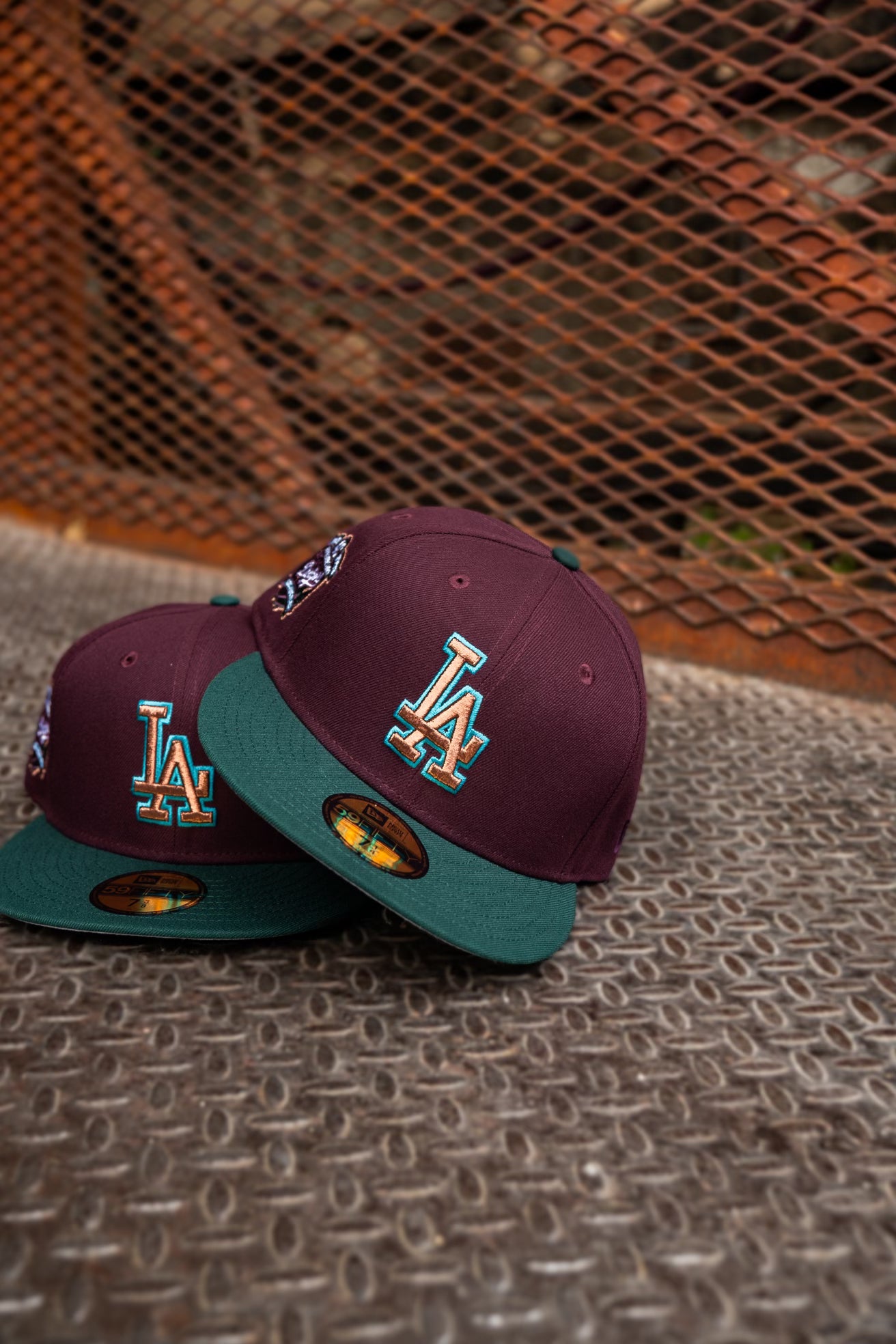 New Era Los Angeles Dodgers 40th Anniversary Grey UV (Maroon/Dk Green) 59Fifty Fitted - New Era