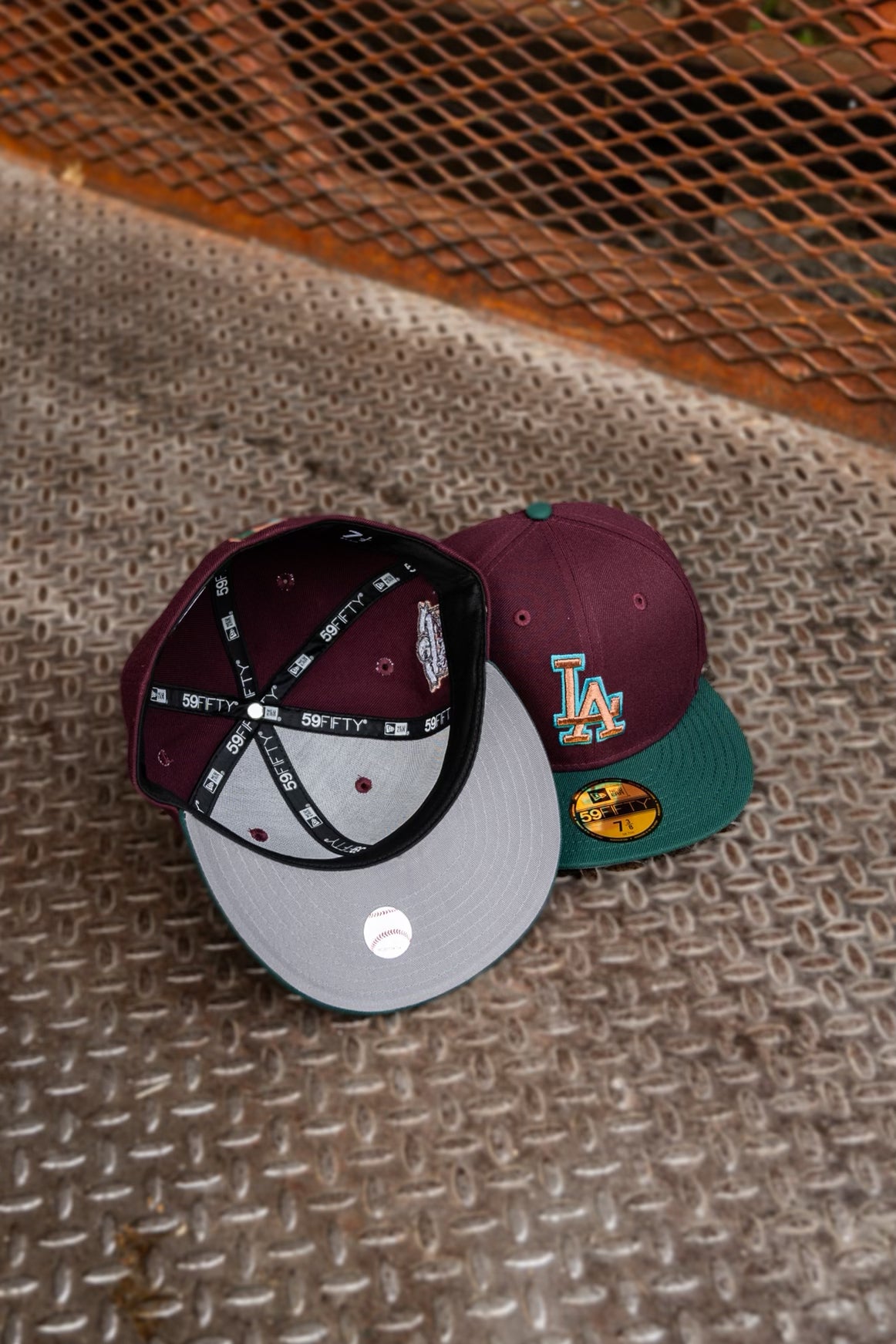 New Era Los Angeles Dodgers 40th Anniversary Grey UV (Maroon/Dk Green) 59Fifty Fitted - New Era