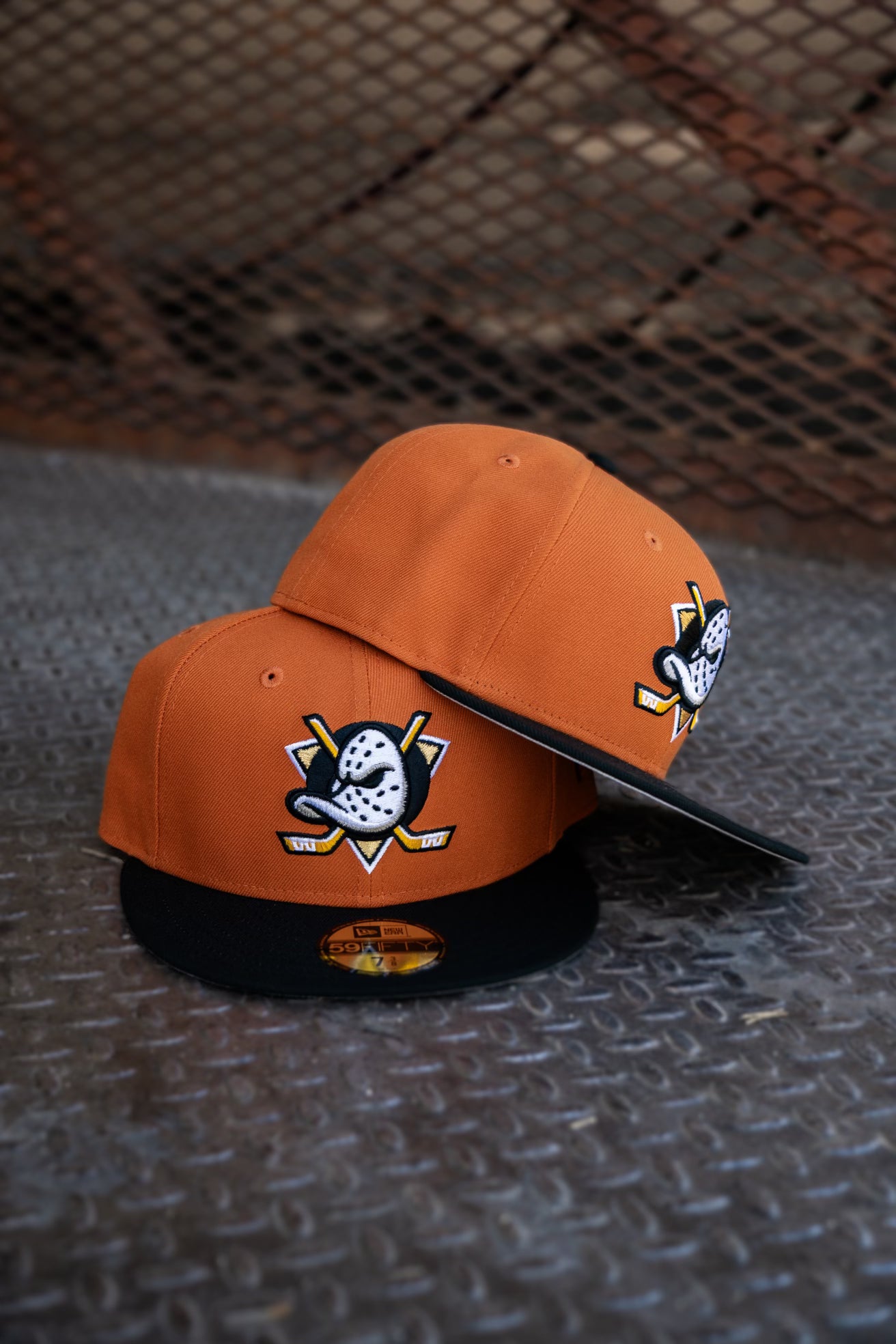 New Era Anaheim Ducks Grey UV (Fight Orange/Black) 59Fifty Fitted - New Era