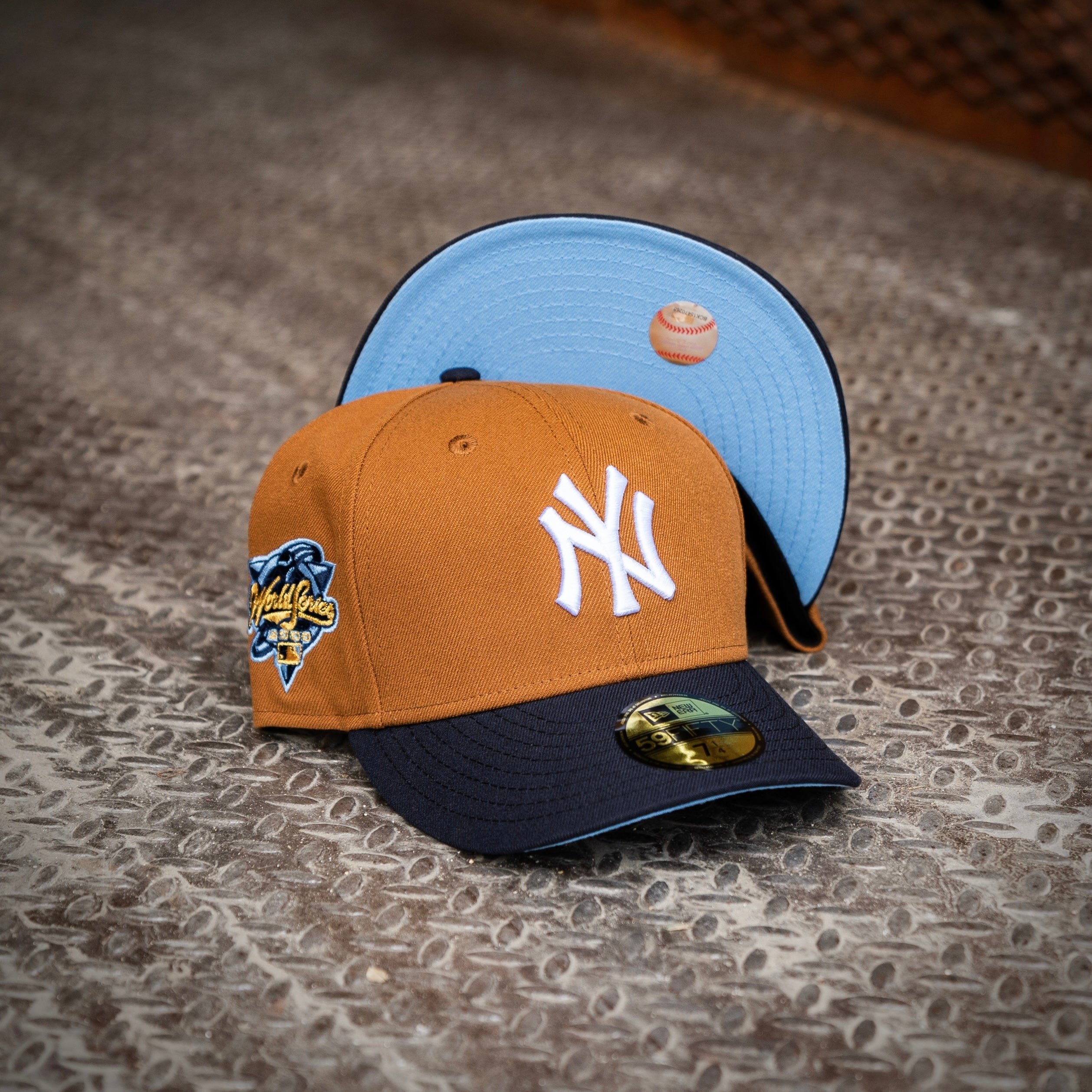 New Era New York Yankees 2000 World Series Sky UV (Peanut/Navy) 59Fifty Fitted - New Era