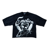 Mixed Emotion Black “Pearl” Cropped Tee