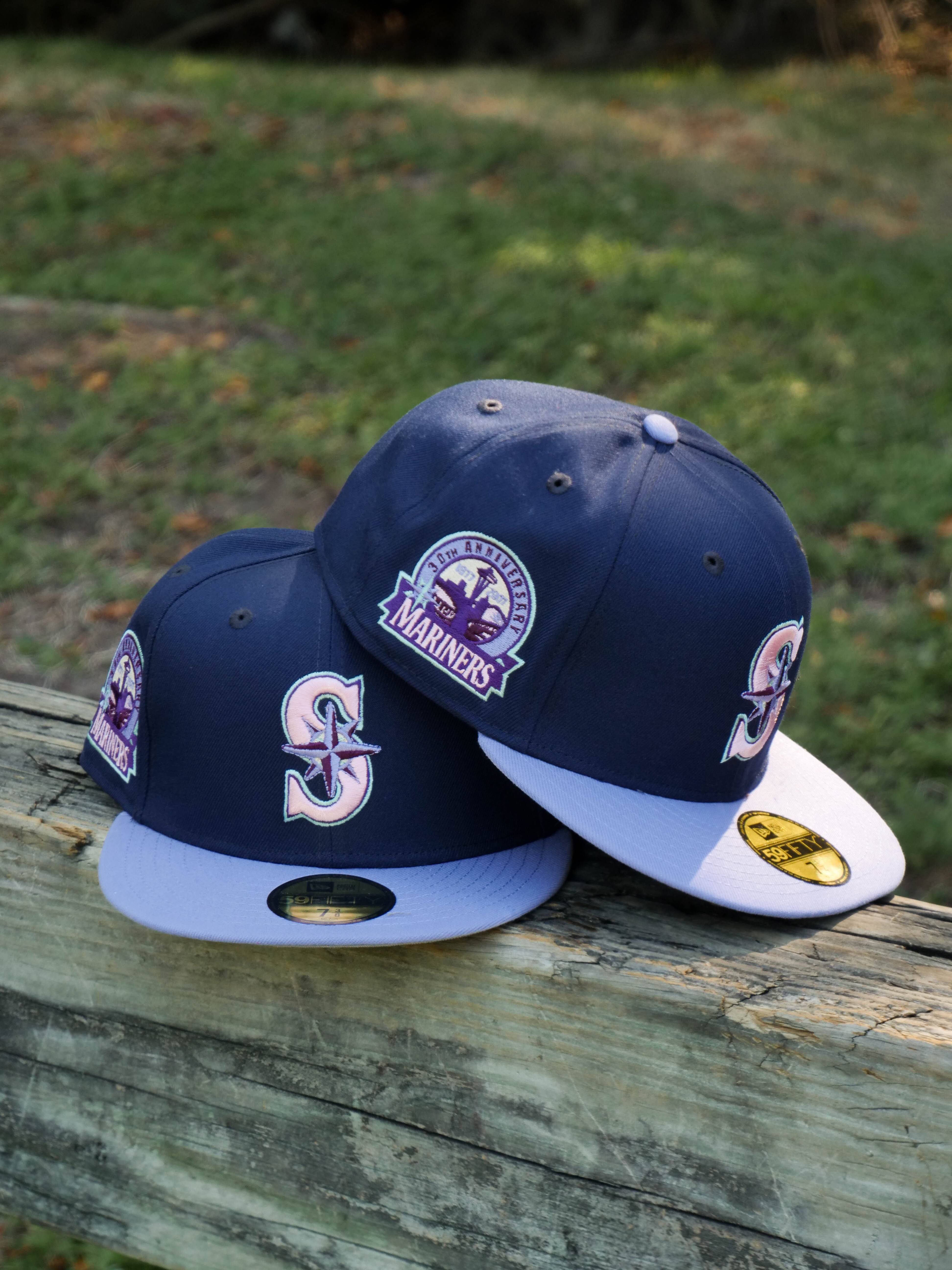 New Era Seattle Mariners 30th Anniversary Grey UV (Navy/Lavender) 59Fifty Fitted - New Era