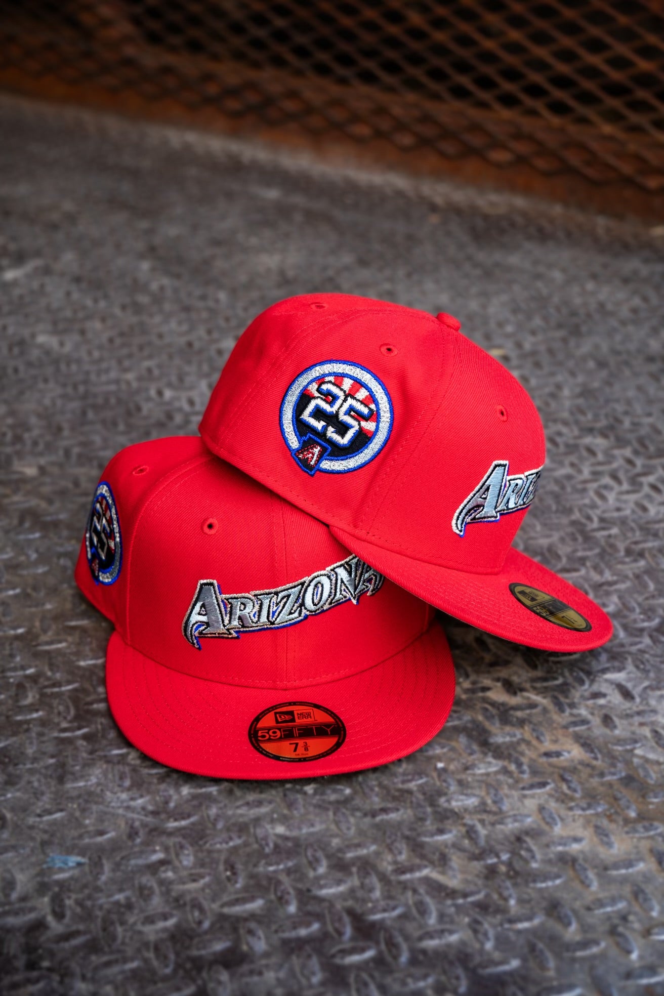 New Era Arizona Diamondbacks 25th Anniversary Grey UV (Fire Red) 59Fifty Fitted - New Era