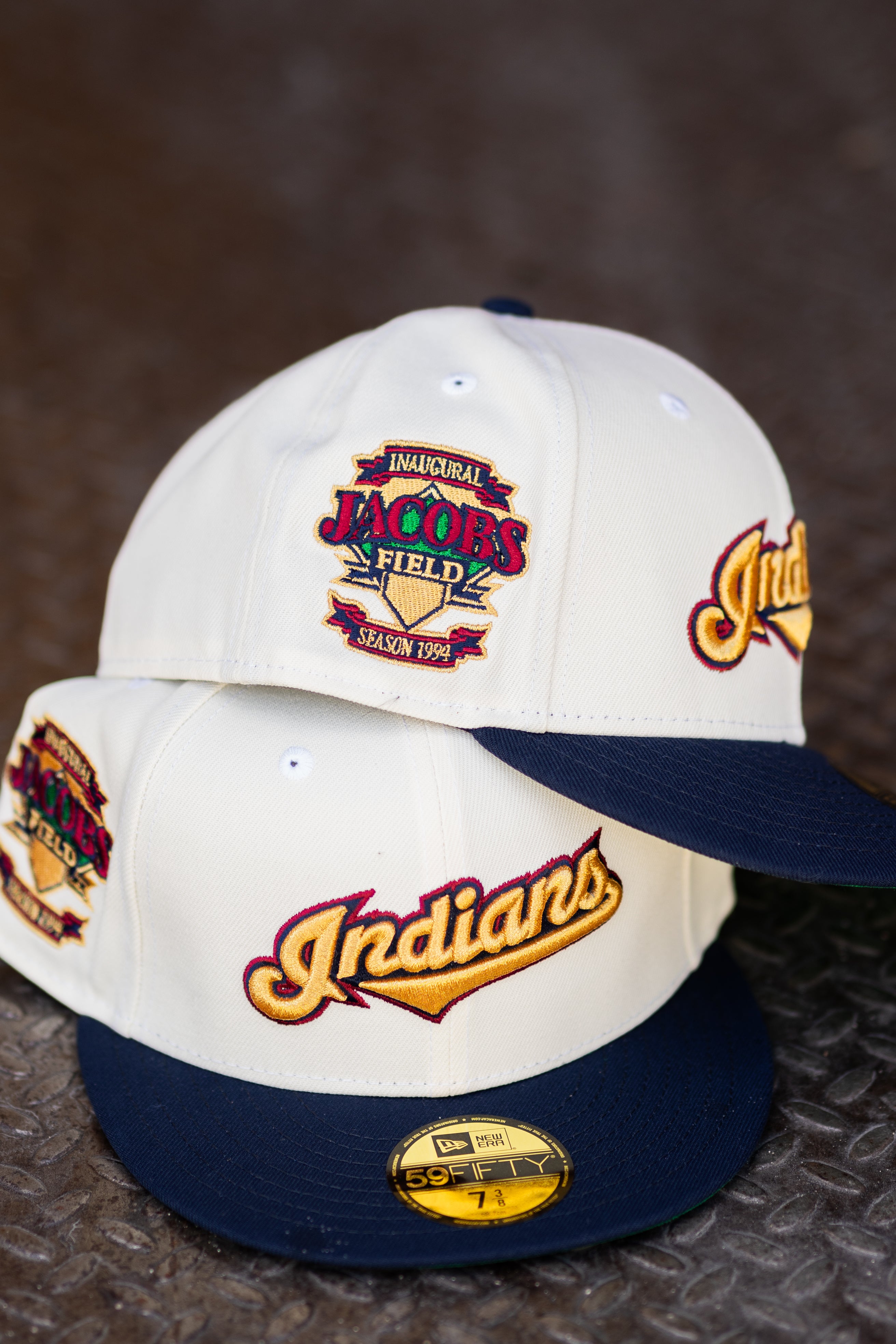 New Era Cleveland Indians Jacobs Field Green UV (Off White/Navy) 59Fifty Fitted - New Era