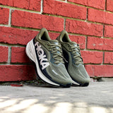 Mens HOKA Clifton Pro AVRV (Antique Olive/River Rock Grey)