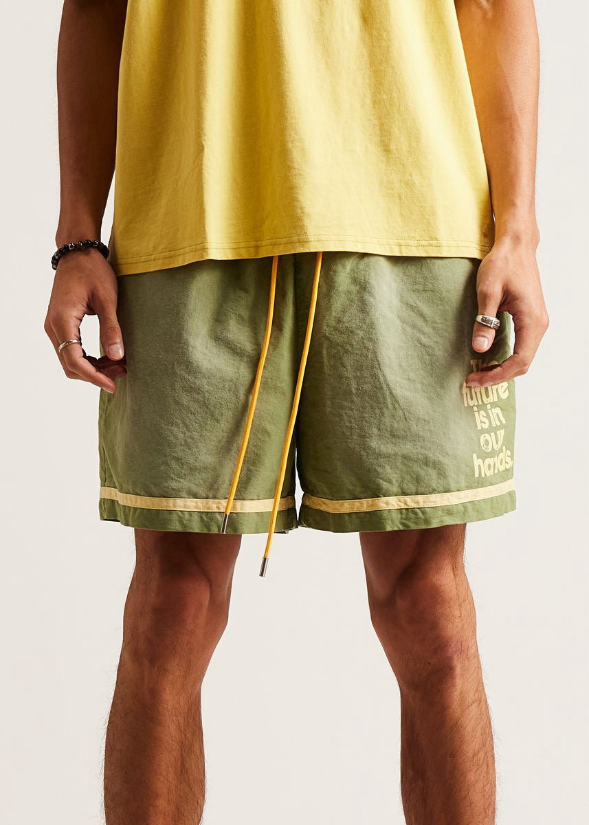 DSM Canvas Stripe Shorts-Lime - Diet Starts Monday
