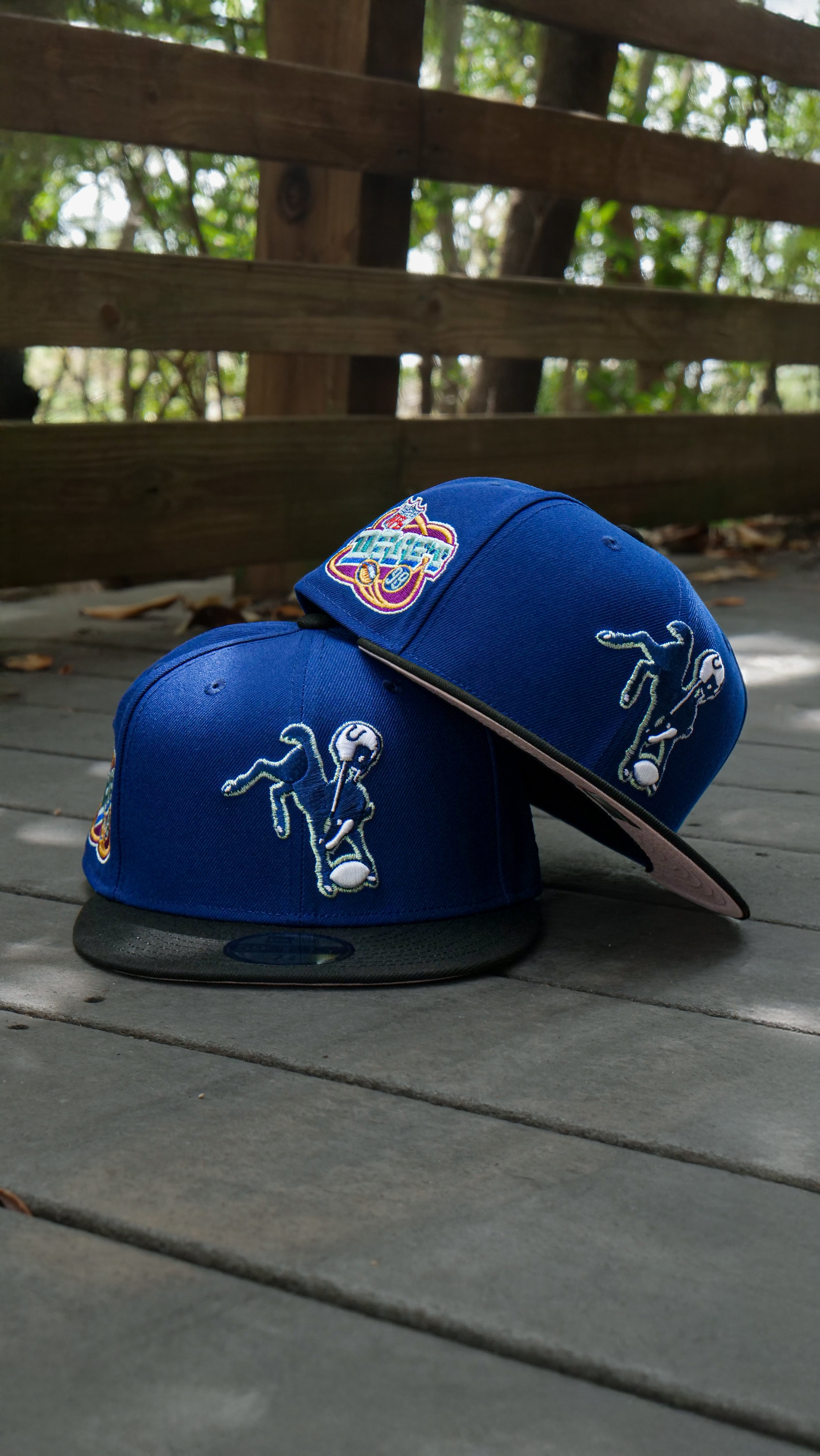 New Era Indianapolis Colts NFL Draft 1998 Pink UV (Royal/Black) 59Fifty Fitted - New Era