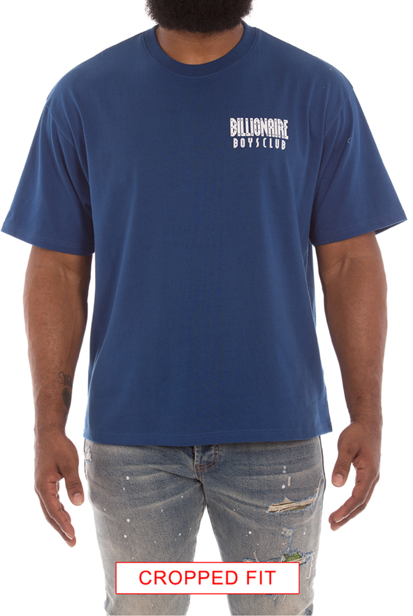 Billionaire Boys Club Insignia SS Knit Tee (Cropped Fit) (Navy Peony) - Billionaire Boys Club