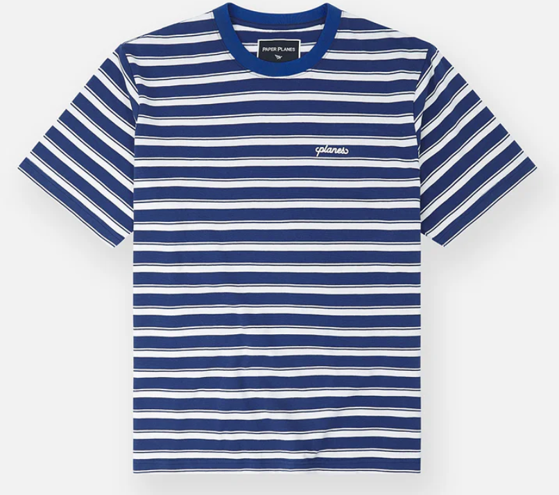 PAPER PLANES Shadow Stripe Oversized Tee (Royal)