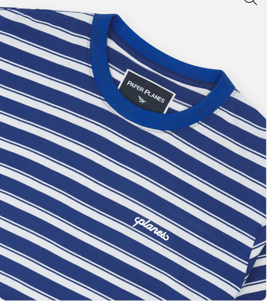 PAPER PLANES Shadow Stripe Oversized Tee (Royal)